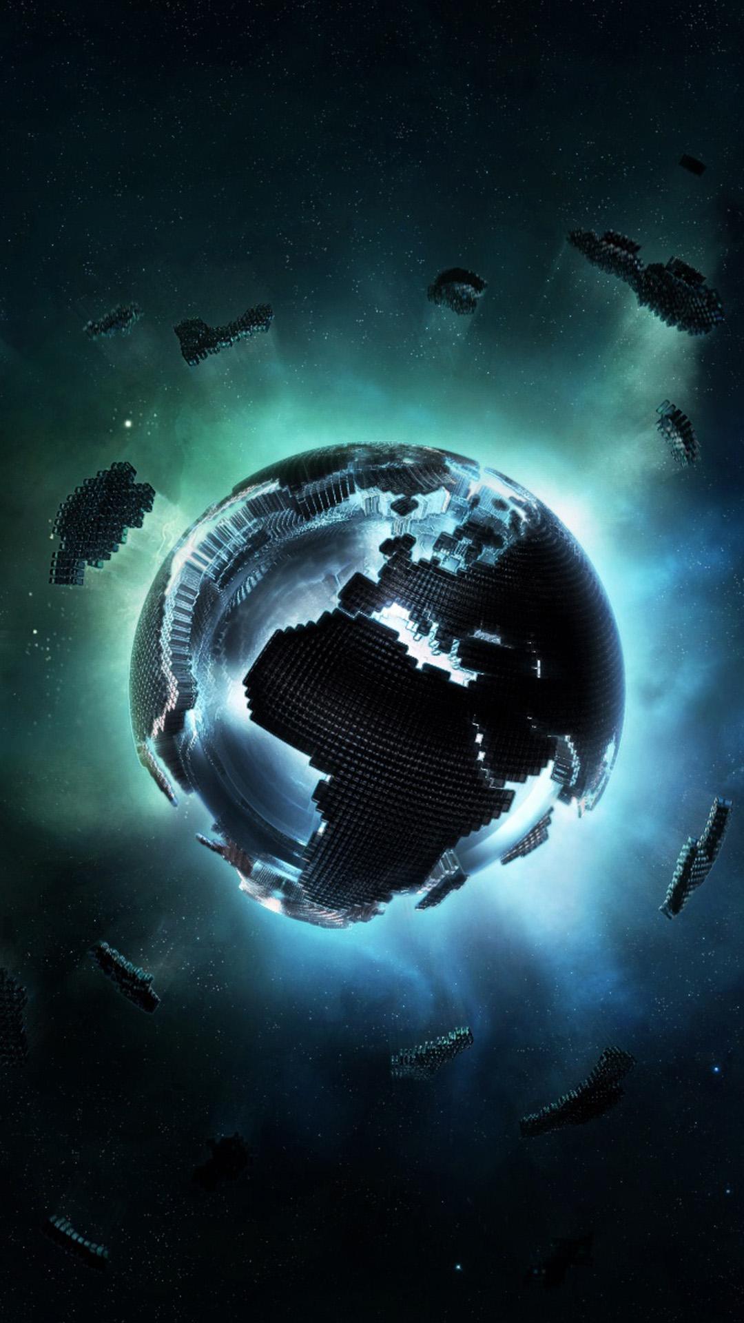 1080 x 1920 · jpeg - 3D pixel earth - Best htc one wallpapers, free and easy to download