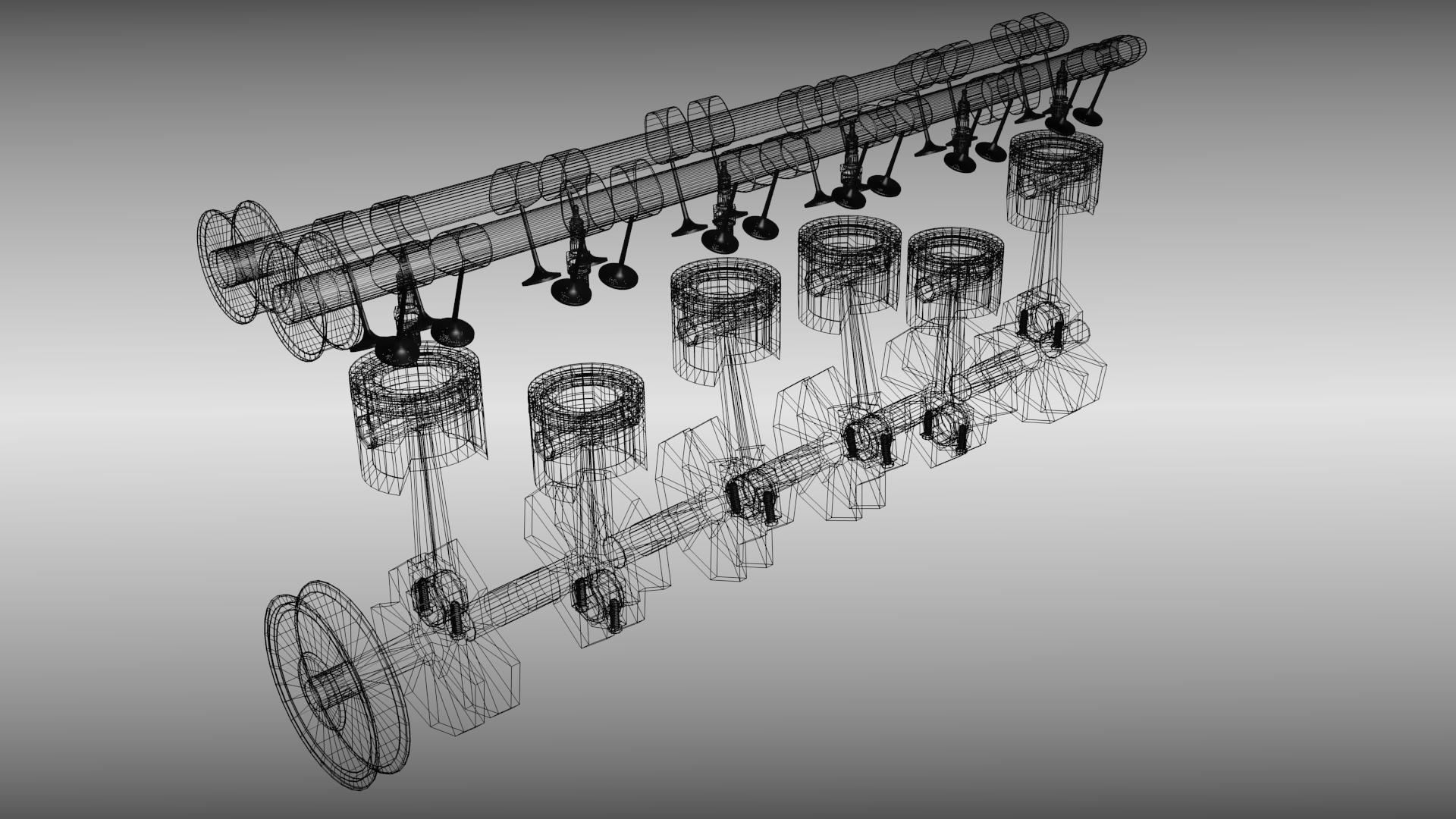 1920 x 1080 · png - Animated six cylinder engine 3D Model .fbx .blend - CGTrader
