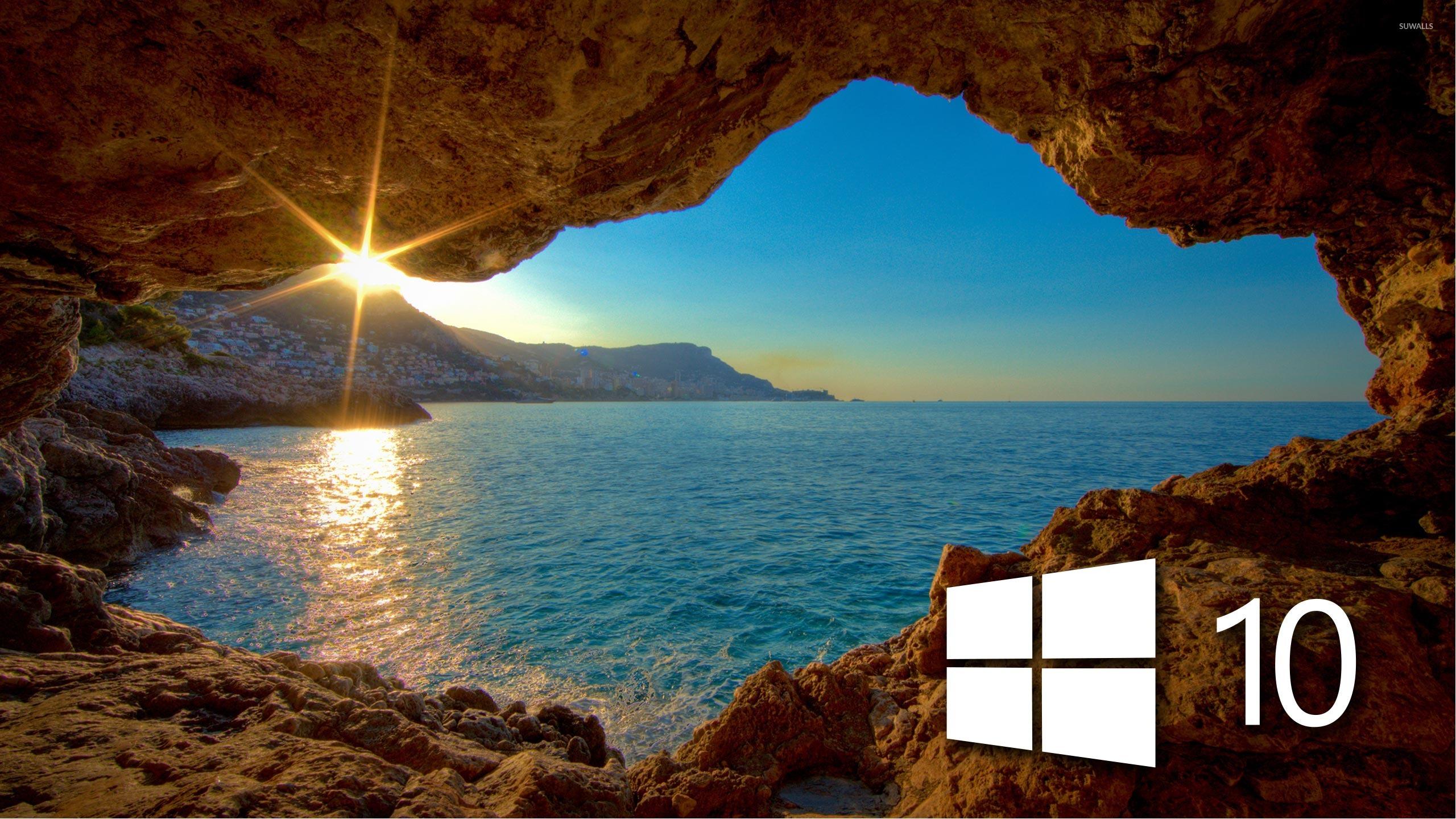 2560 x 1440 · jpeg - Windows 10 over the cave simple logo wallpaper - Computer wallpapers ...