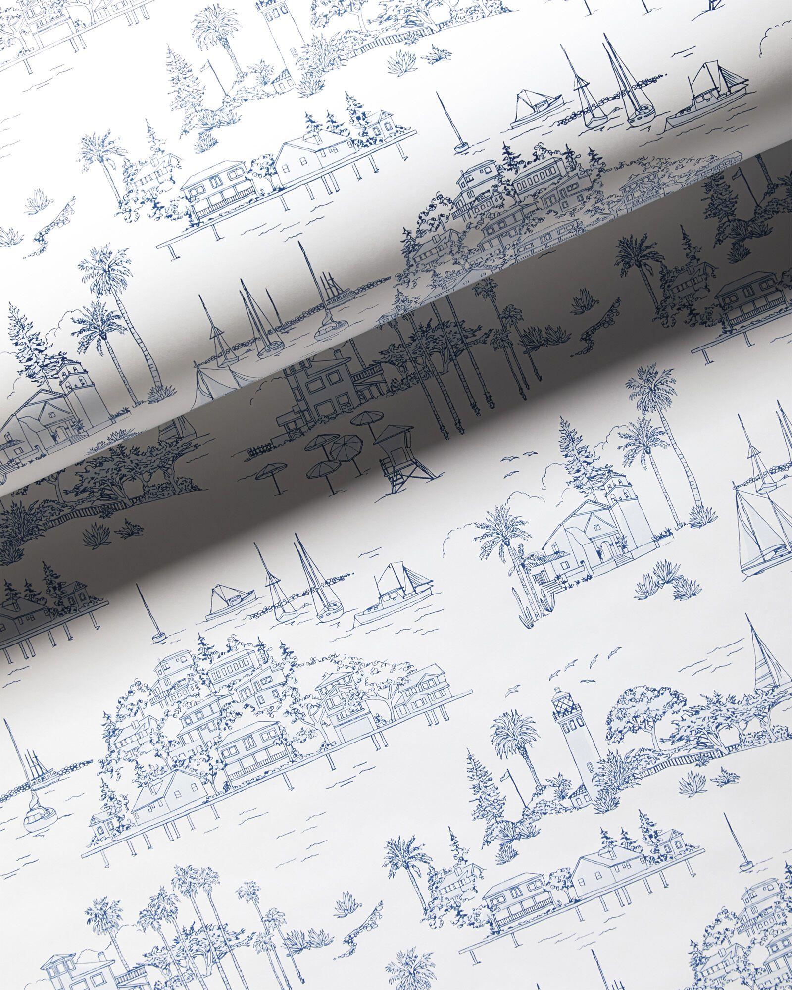 1600 x 2000 · jpeg - Seahaven Toile Wallpaper - French Blue/White - Serena & Lily - New ...