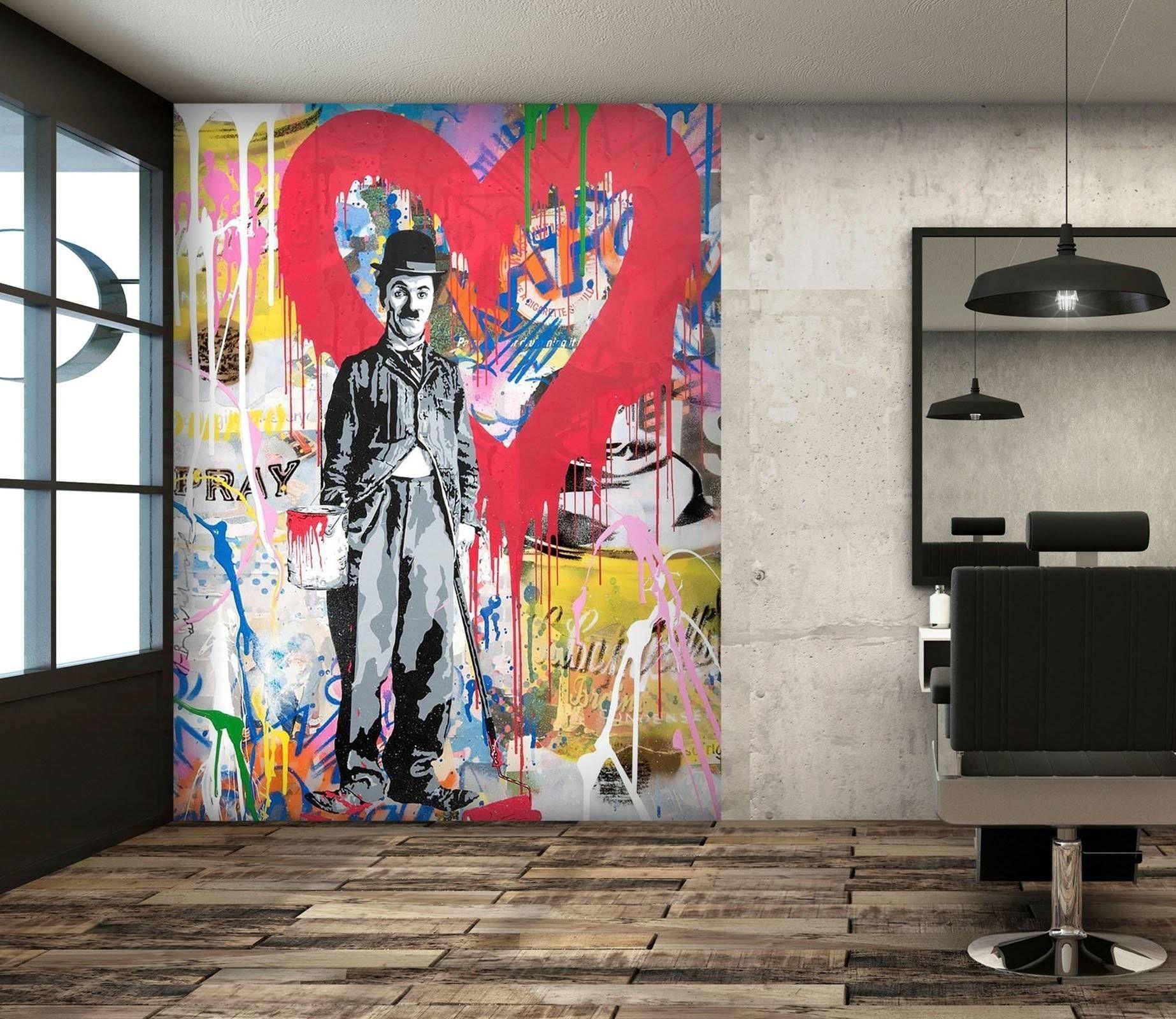 1846 x 1600 · jpeg - 3D Chaplin Funny 141 Wall Murals | Wall murals, Mural wallpaper, Mural