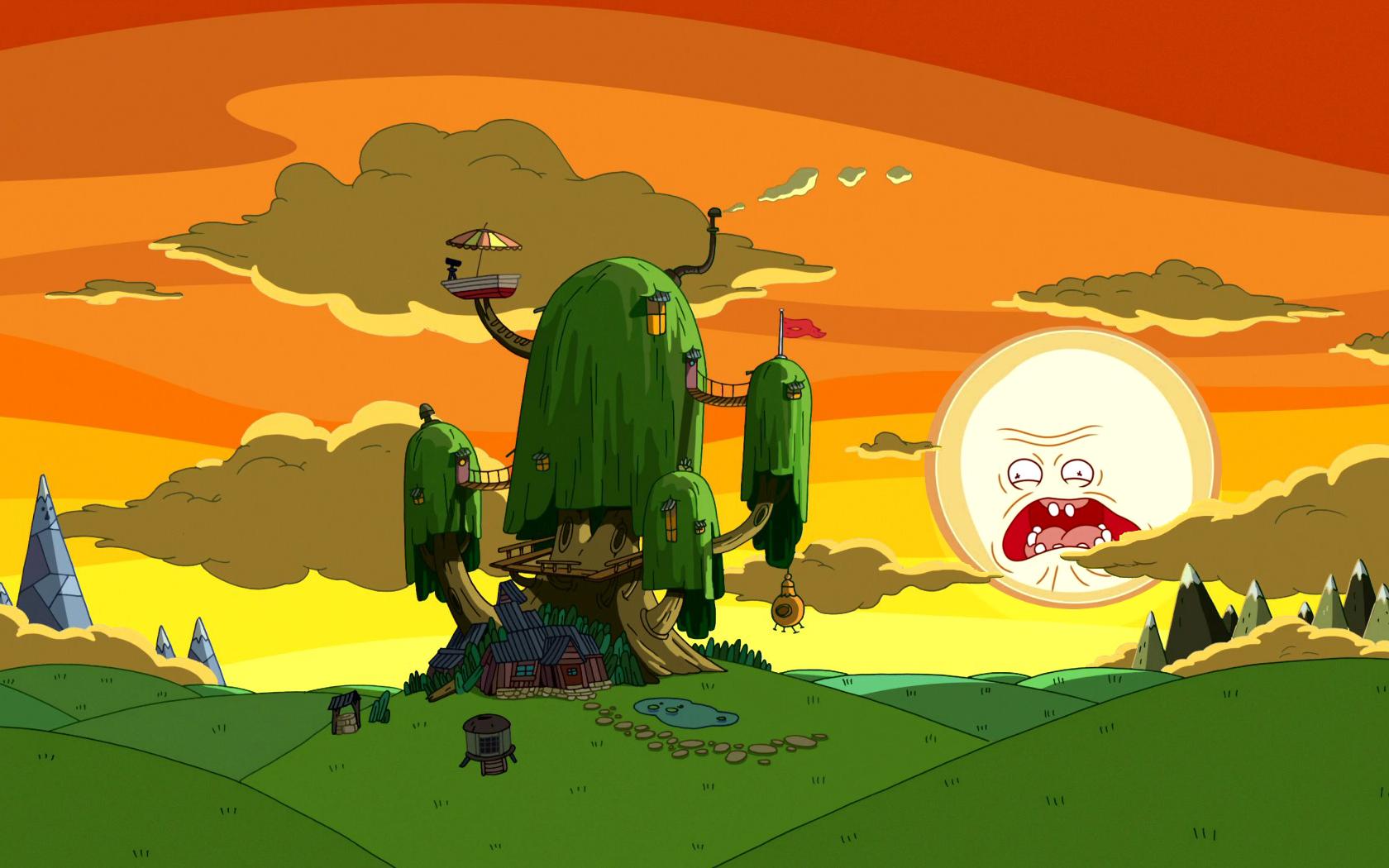 1680 x 1050 · png - I made a Rick and Morty/Adventure Time wallpaper for those who are ...