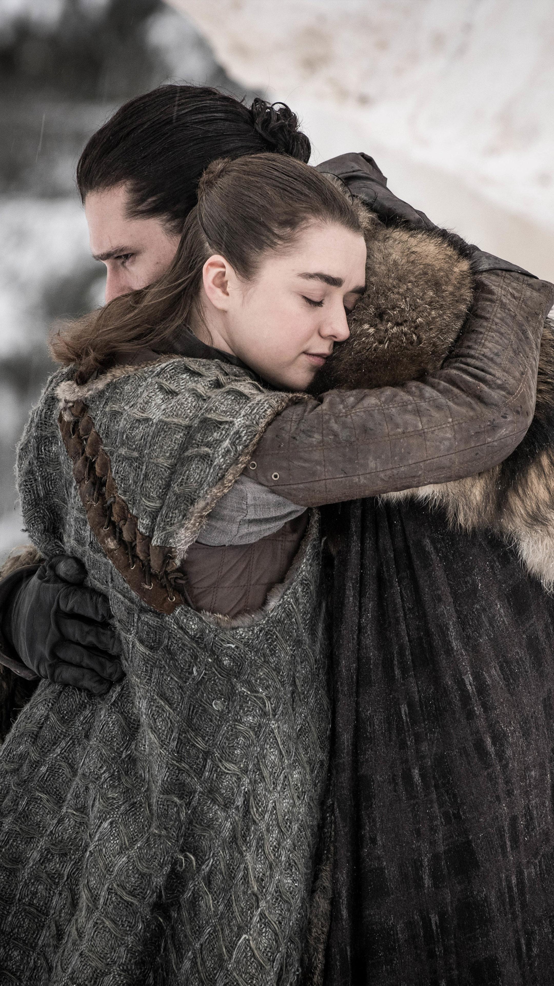 2160 x 3840 · jpeg - Jon Snow & Arya Stark In Game of Thrones S8 Free 4K Ultra HD Mobile ...