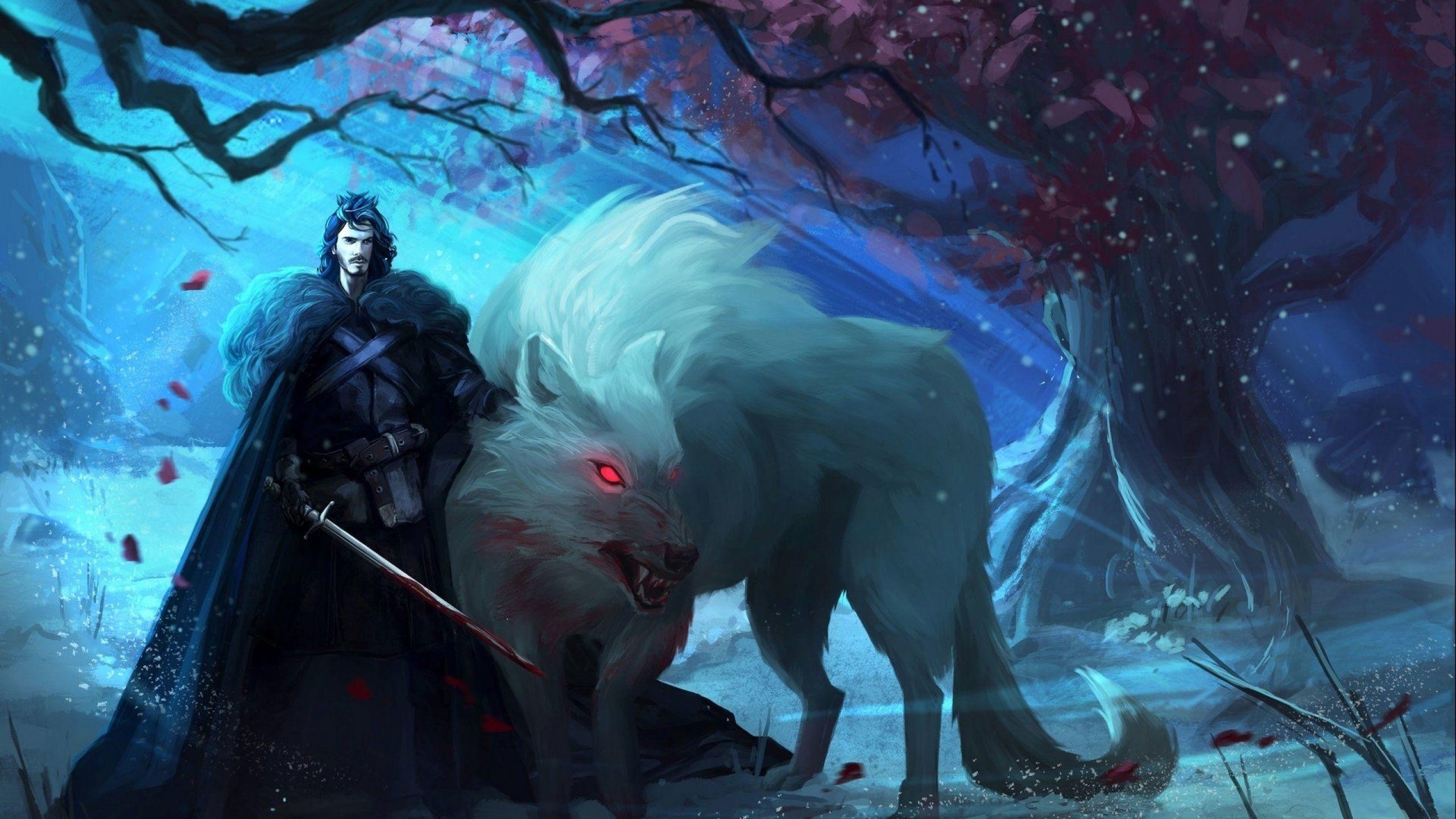 2560 x 1440 · jpeg - Fantasy artwork art warrior wolf wolves f wallpaper | 2560x1440 ...