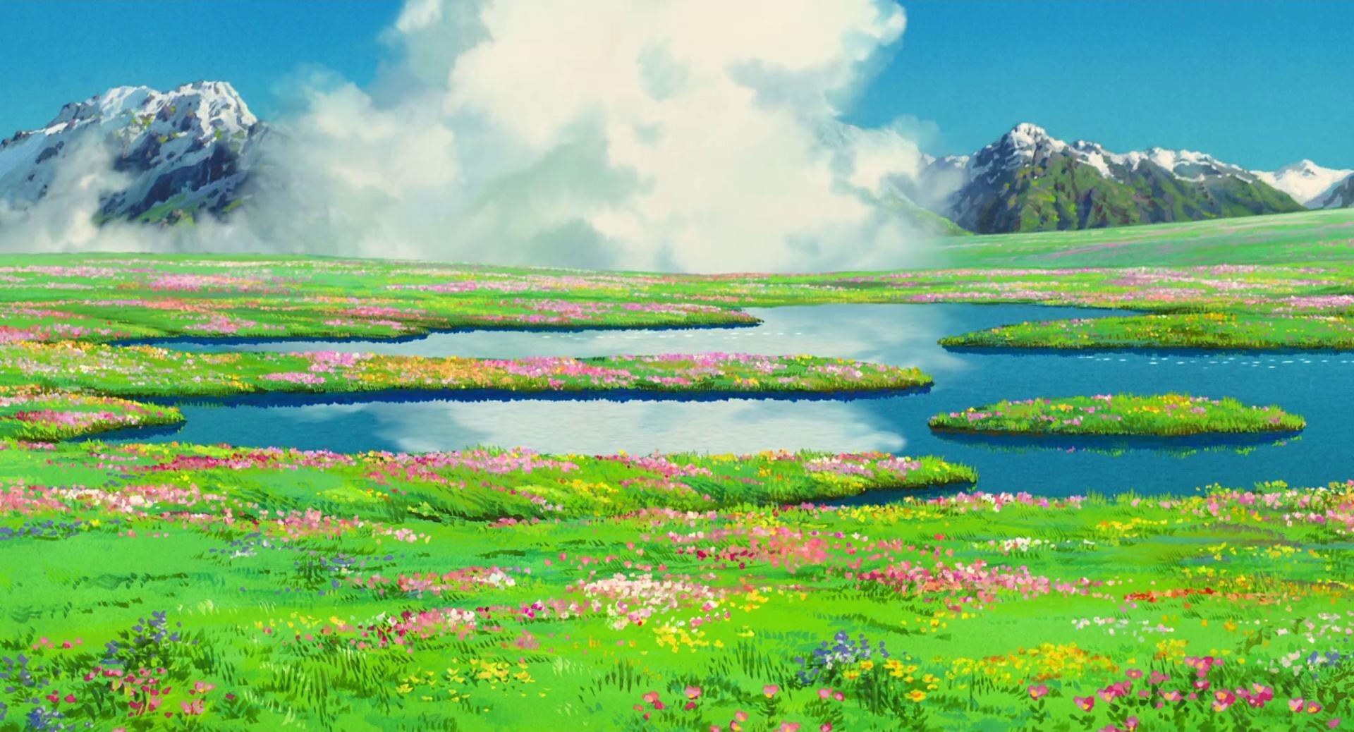 1920 x 1038 · jpeg - 1080P Ghibli Studio Wallpaper - Studio Ghibli Garden Wallpapers _ There ...