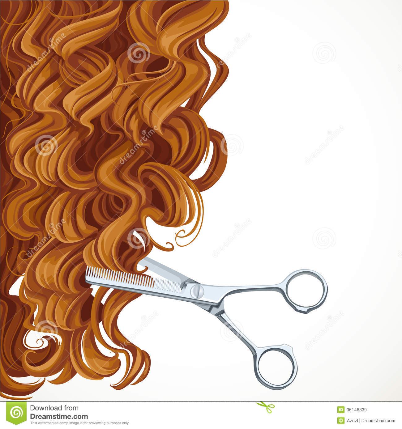 1300 x 1388 · jpeg - Background With Scissors Equals Curly Brown Hair Stock Vector ...
