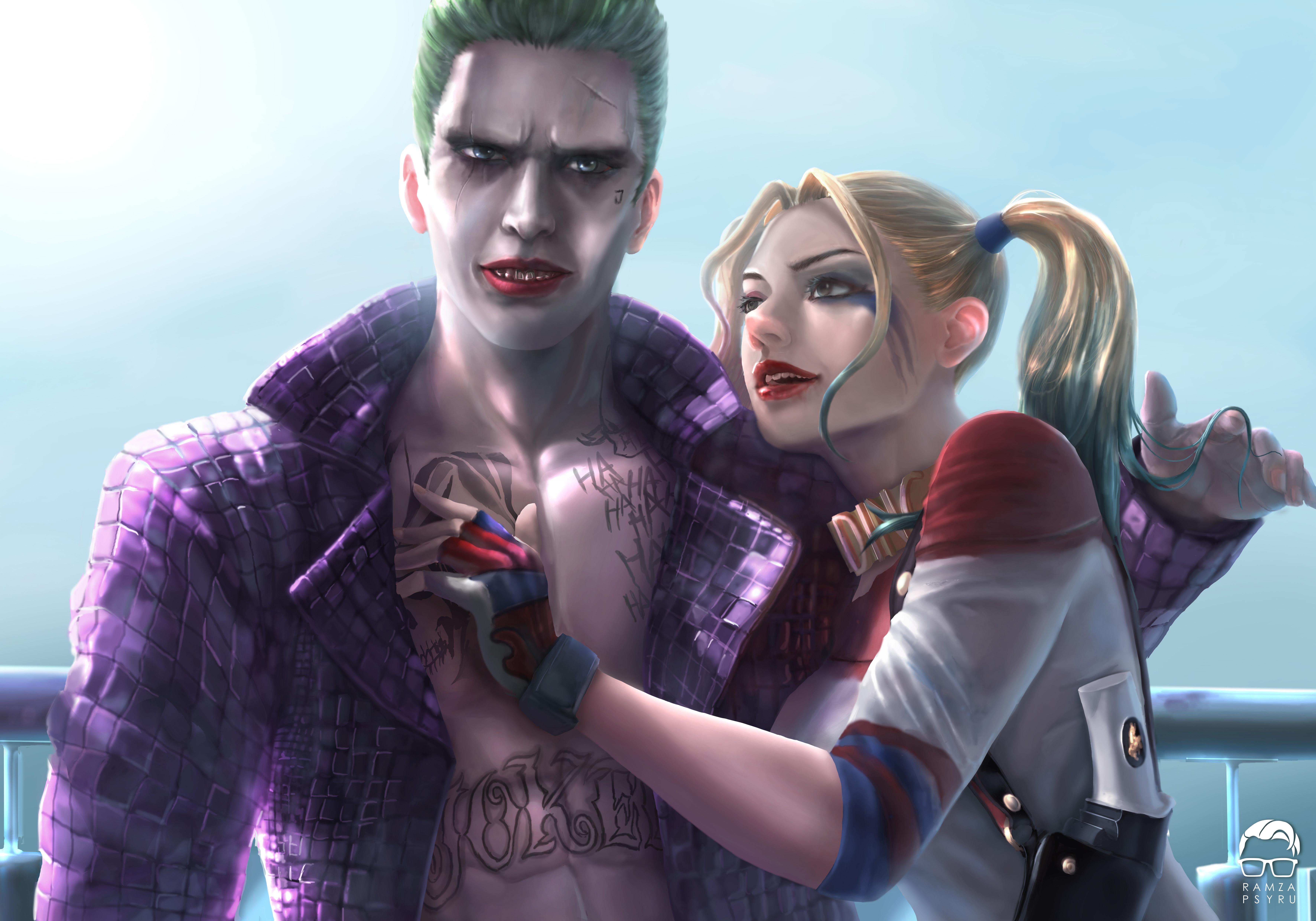 7087 x 4961 · jpeg - Joker And Harley Quinn 8K Artwork, HD Superheroes, 4k Wallpapers ...