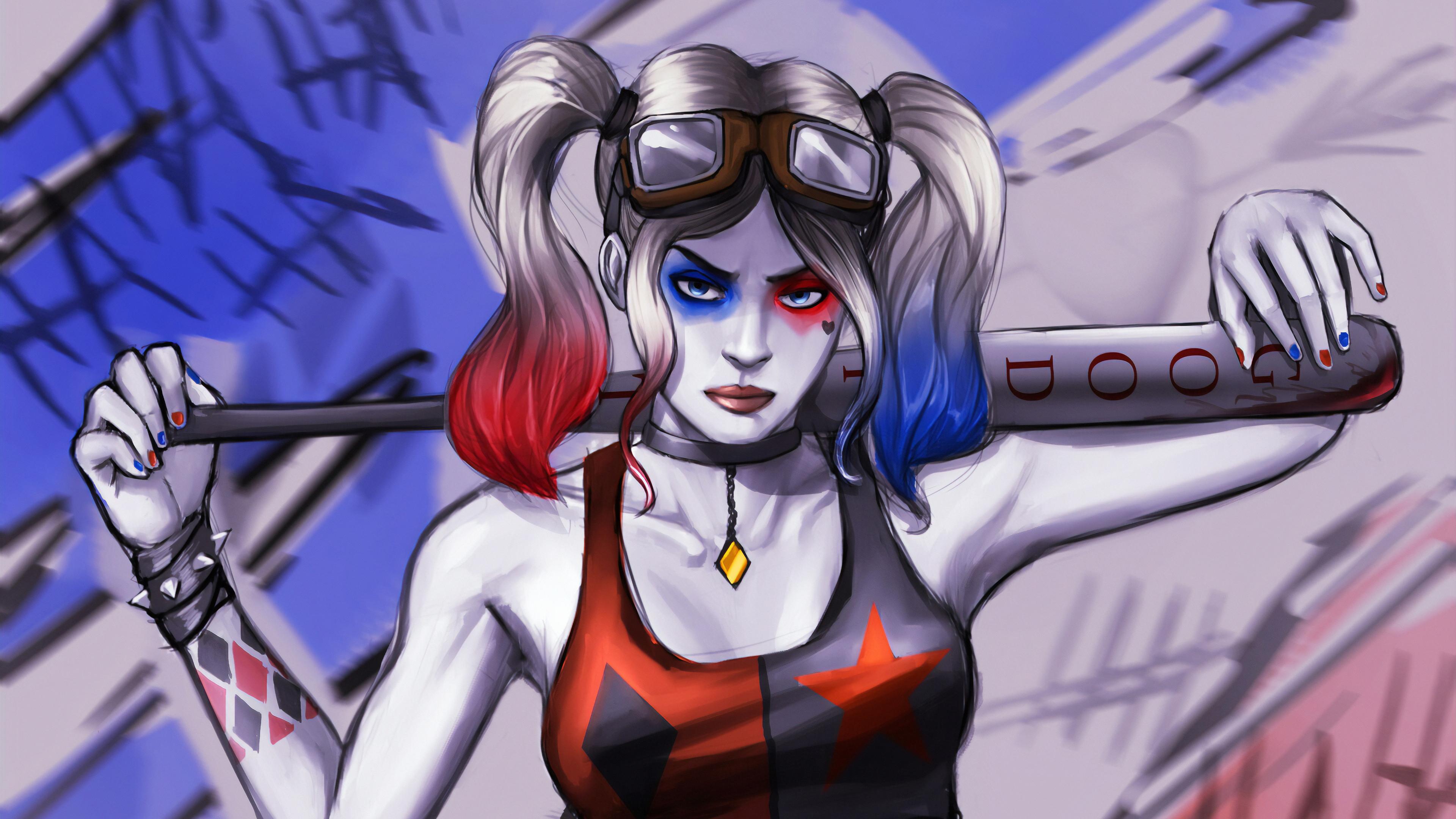 3840 x 2160 · jpeg - Harley Quinn Sketch Arts, HD Superheroes, 4k Wallpapers, Images ...