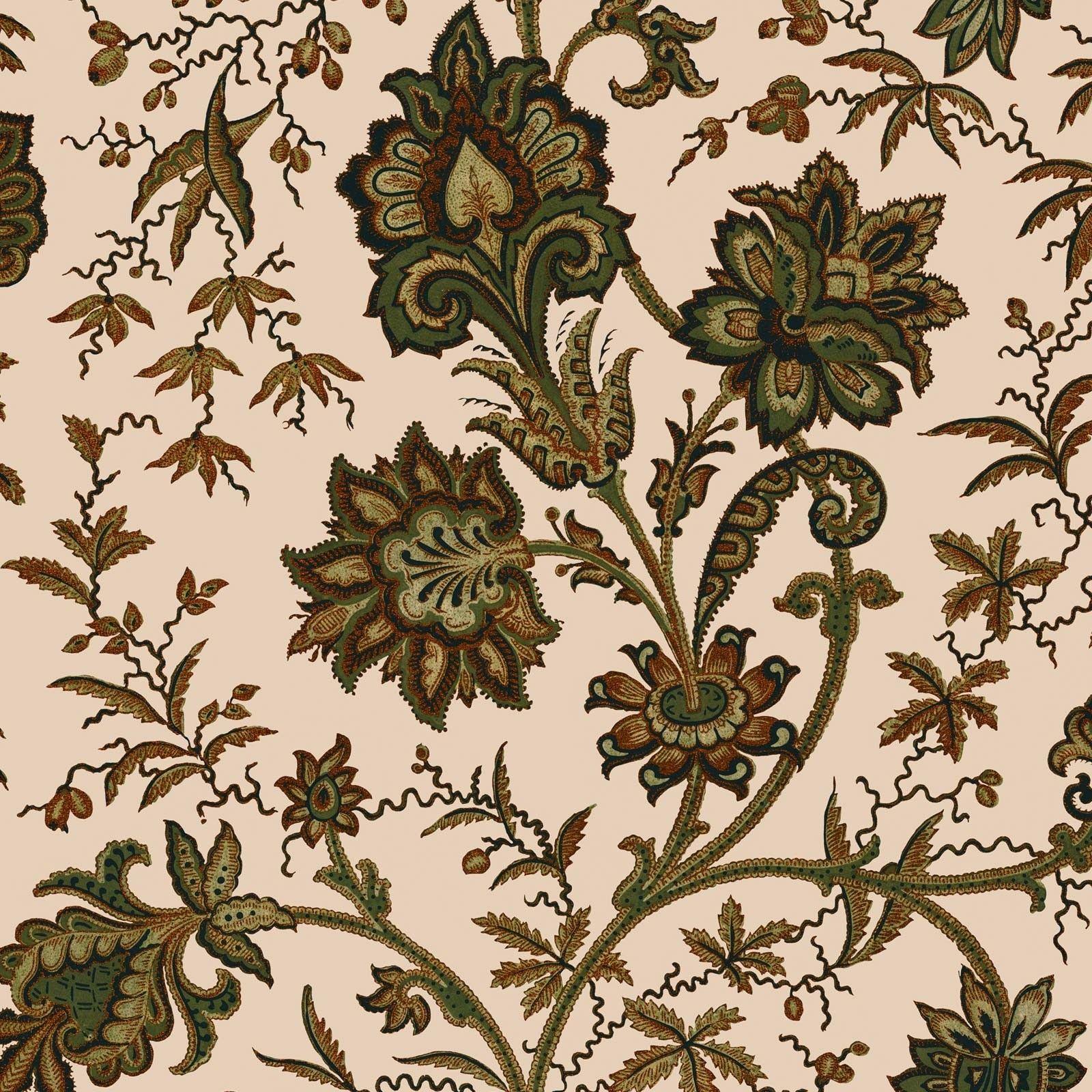 1600 x 1600 · jpeg - INDIENNE Cotton-Linen Fabric - Ecru | Green wallpaper, House of hackney ...