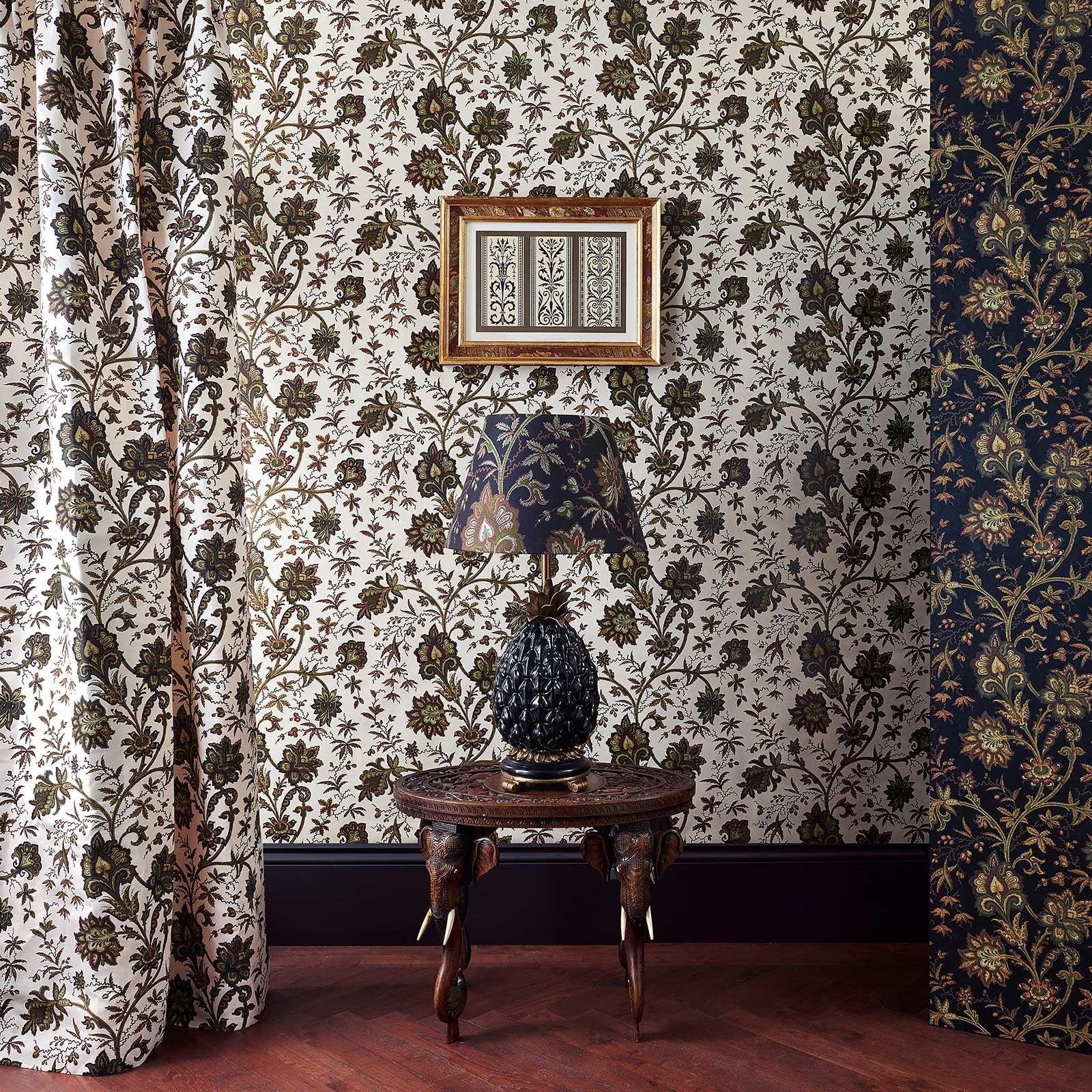 1600 x 1600 · jpeg - INDIENNE Wallpaper - Ecru | Wallpaper house design, Interior, Luxury ...