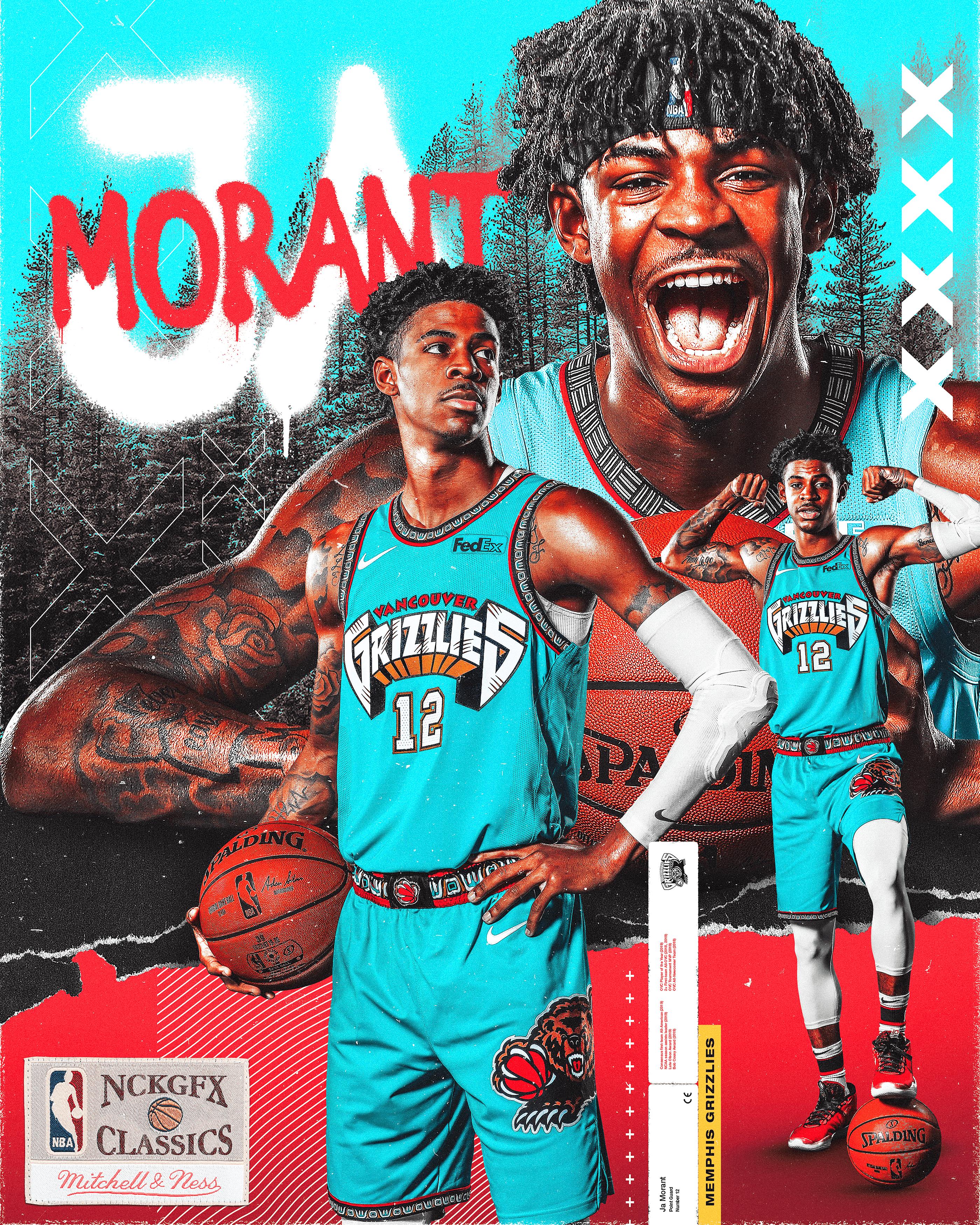2800 x 3500 · png - Ja Morant on Behance in 2020 | Nba pictures, Nba basketball art, Best ...