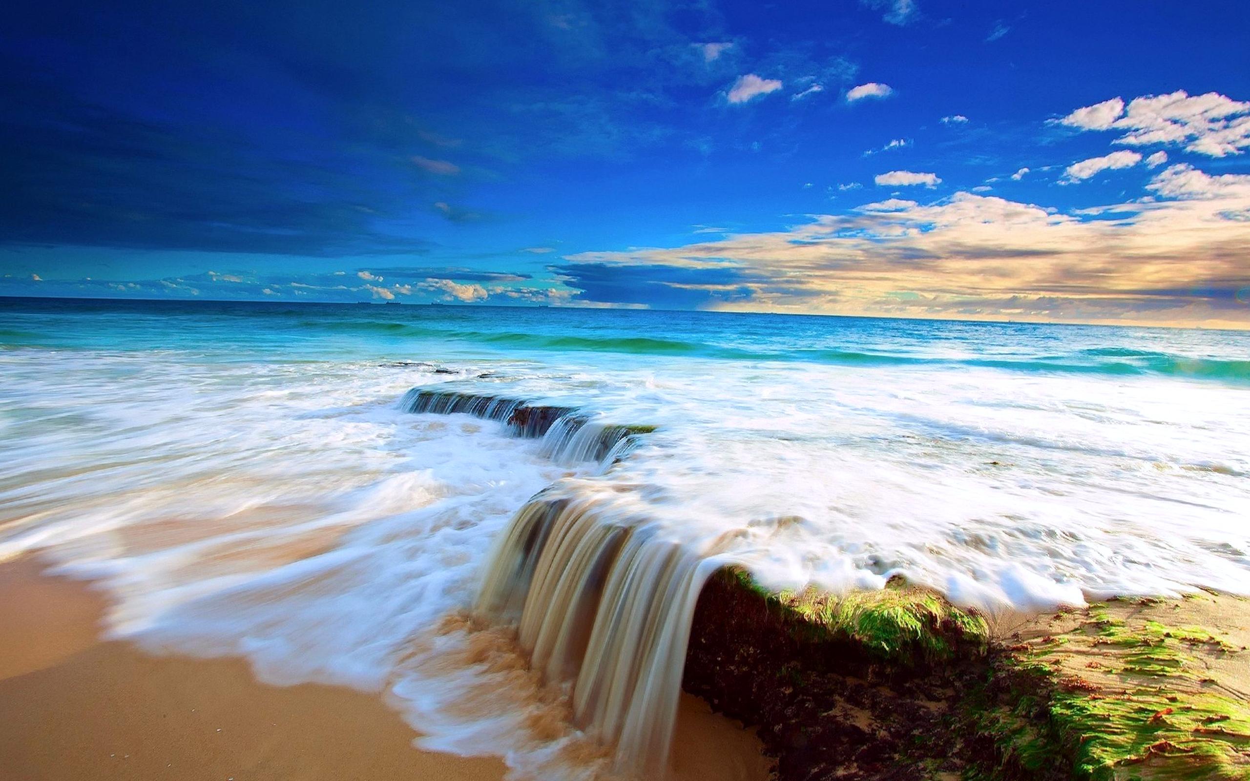 2560 x 1600 · jpeg - Beautiful Waterfall Beach Wallpapers HD / Desktop and Mobile Backgrounds