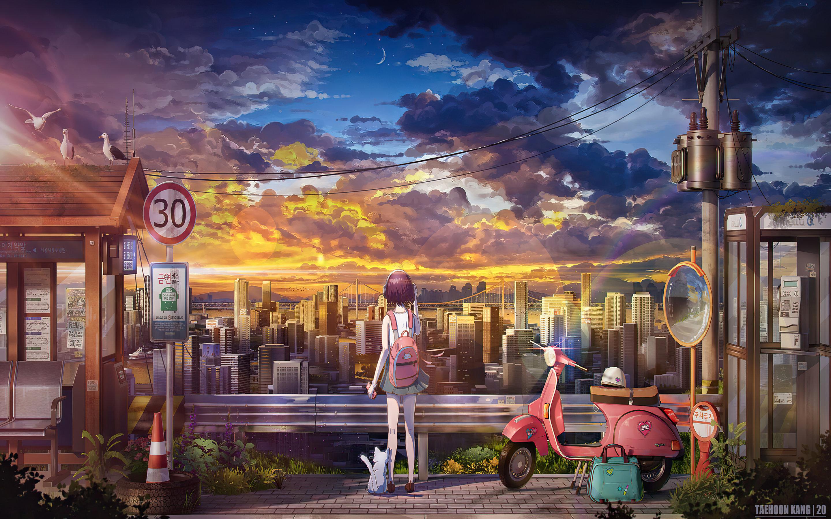 2880 x 1800 · jpeg - Lofi Aesthetic Wallpaper 4K / Lo Fi Anime Landscape Wallpapers Top Free ...