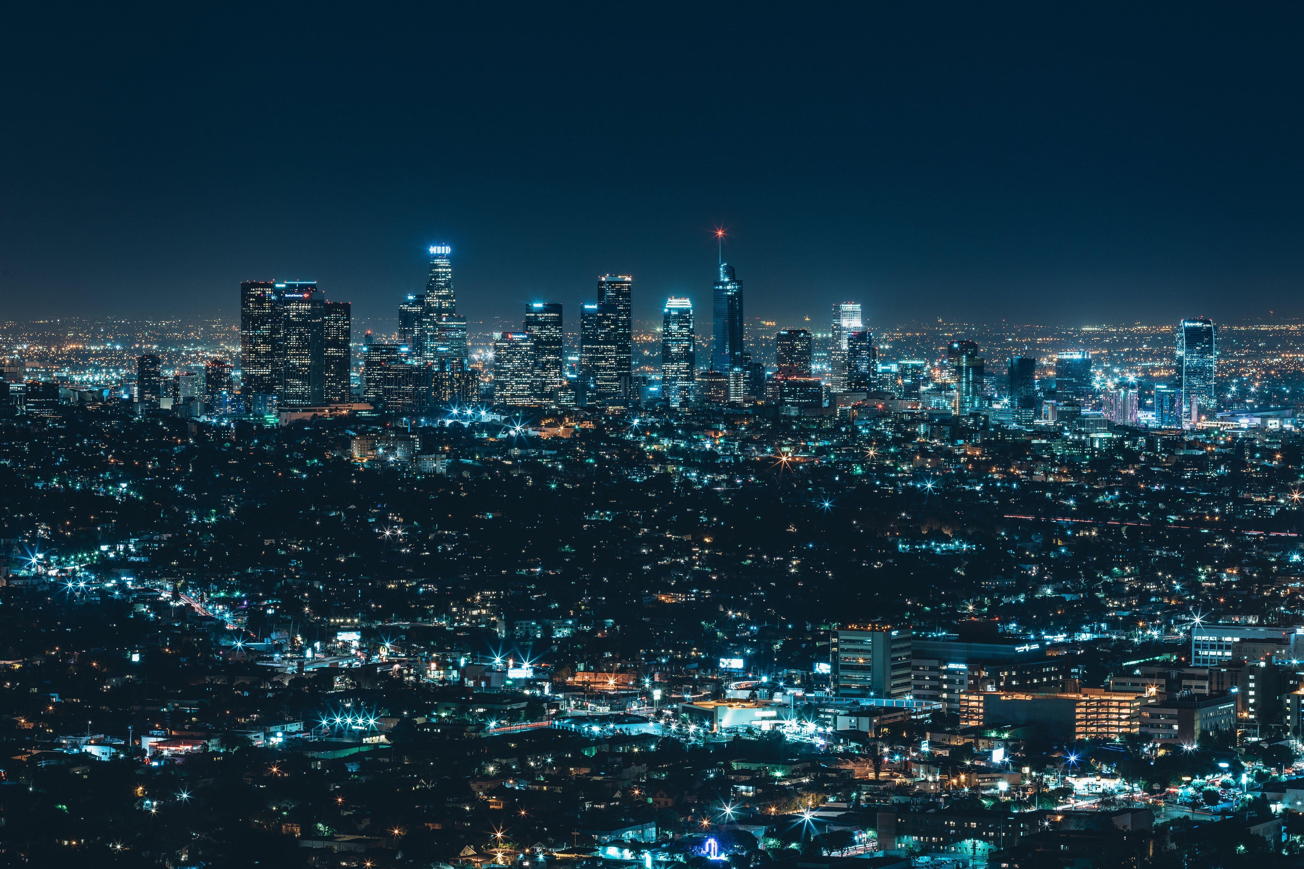5000 x 3335 · jpeg - city, Lights, Cityscape, Night, Los Angeles HD Wallpapers / Desktop and ...