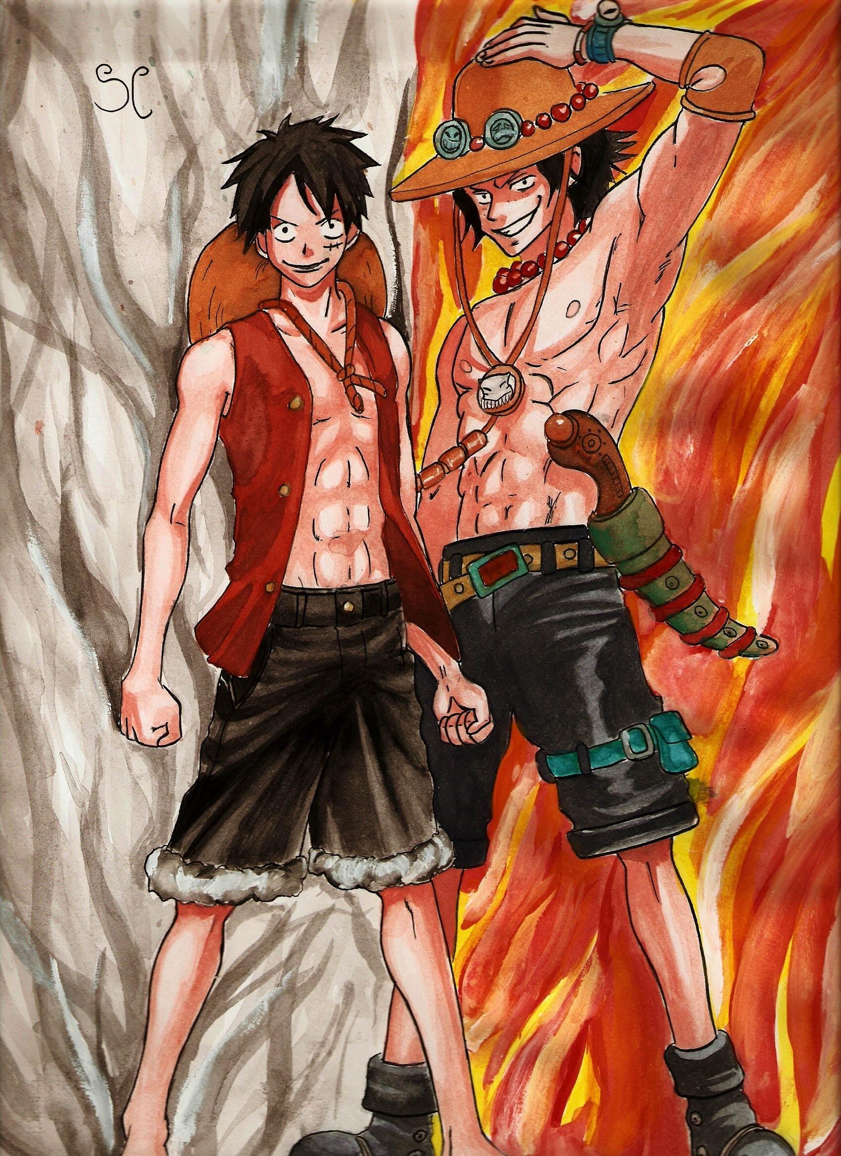 1696 x 2333 · jpeg - One Piece Luffy and Ace Wallpapers (67+ pictures)