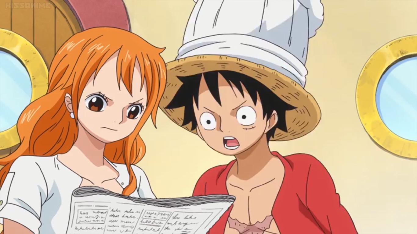 1366 x 768 · png - Luffy and Nami Newspaper by weissdrum on DeviantArt