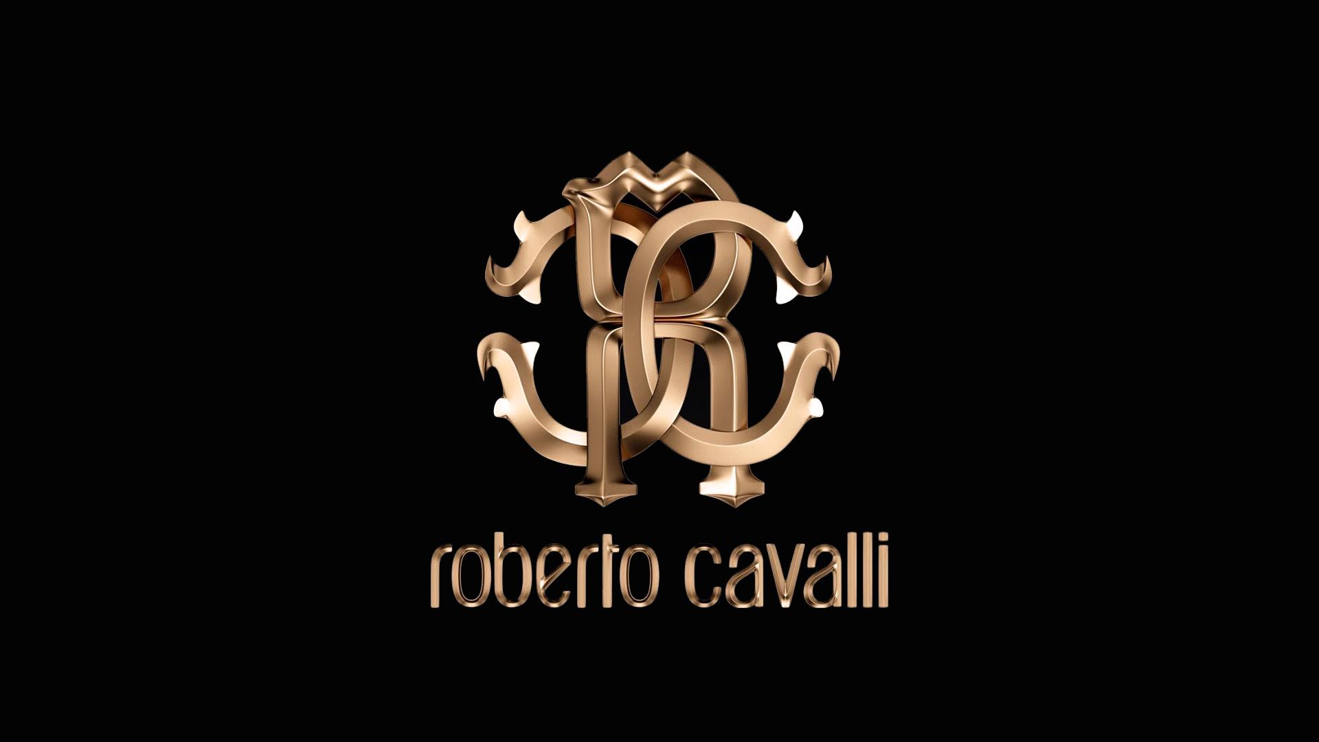 1920 x 1080 · jpeg - Luxury Roberto Cavalli Brand - Gold logo on the wallpaper
