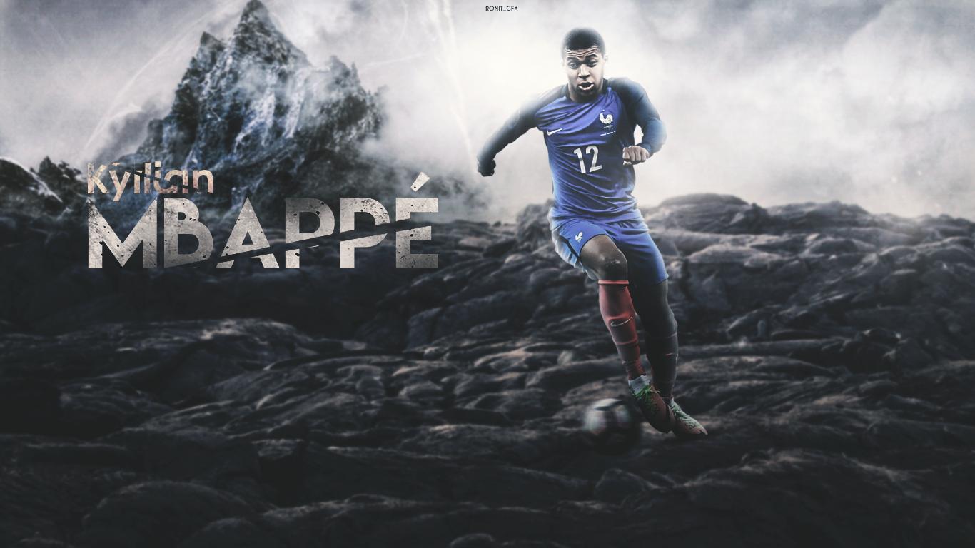 1366 x 768 · png - Kylian Mbappe 2017 Wallpaper by RonitGFX on DeviantArt