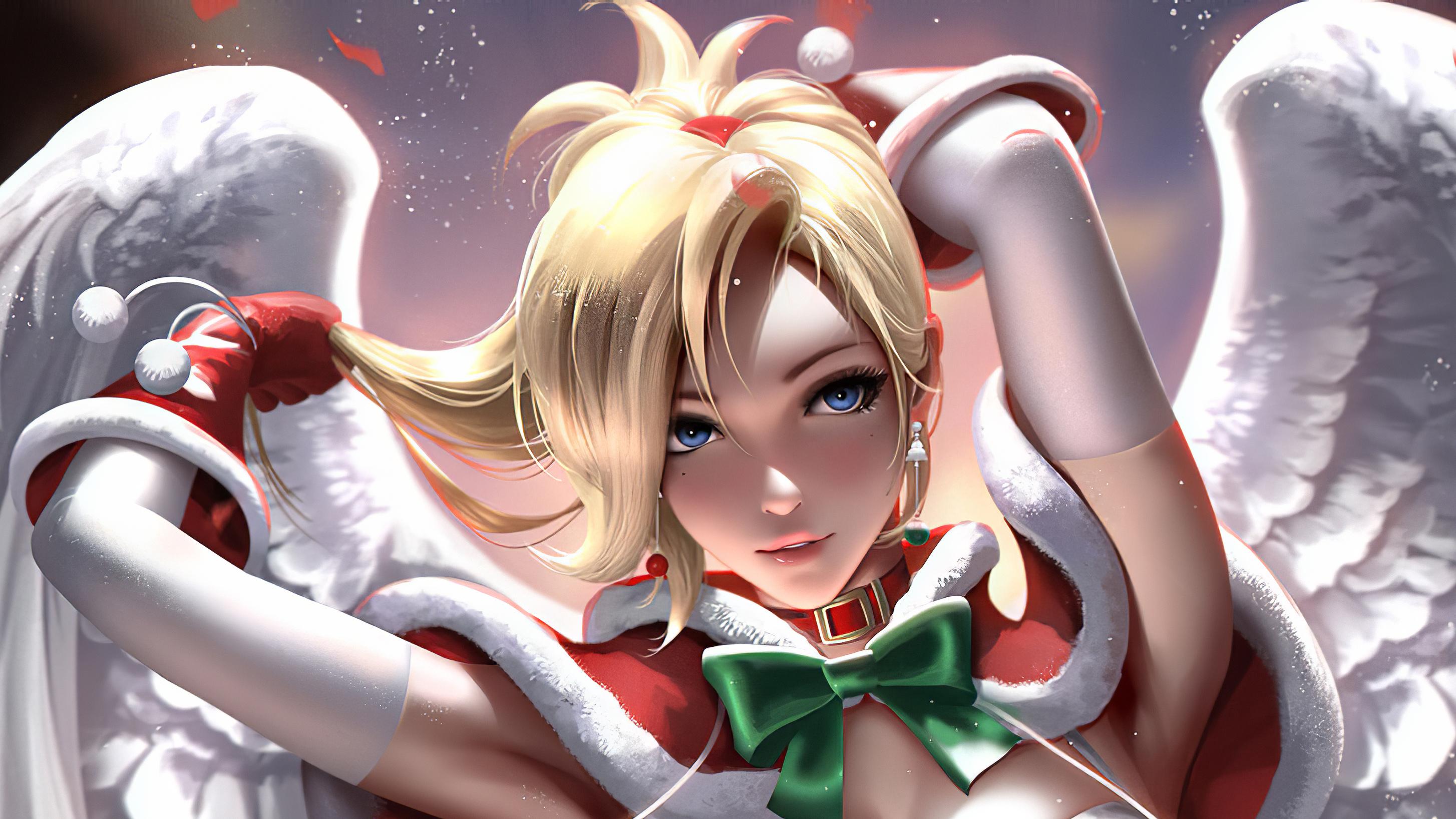 2908 x 1636 · jpeg - Mercy Overwatch Christmas, HD Games, 4k Wallpapers, Images, Backgrounds ...