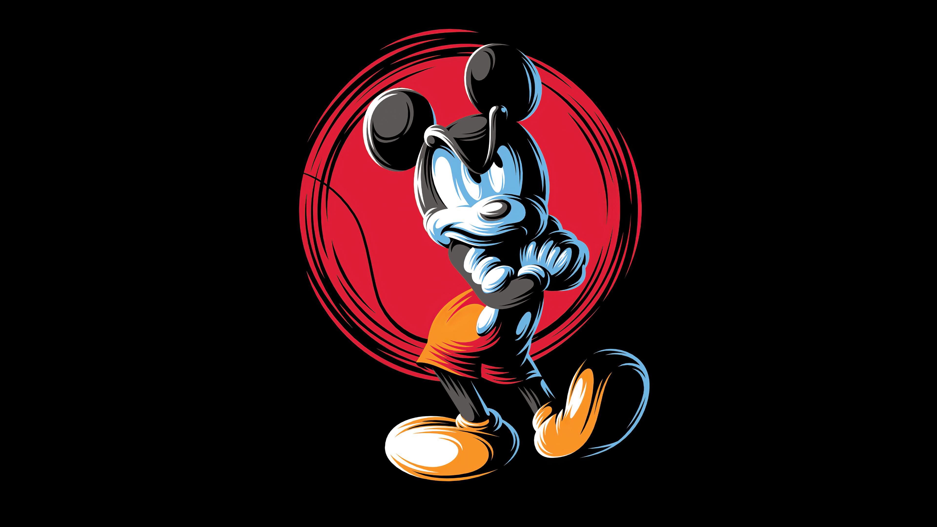 3840 x 2160 · jpeg - Mickey Mouse Minimal Art 4k, HD Cartoons, 4k Wallpapers, Images ...