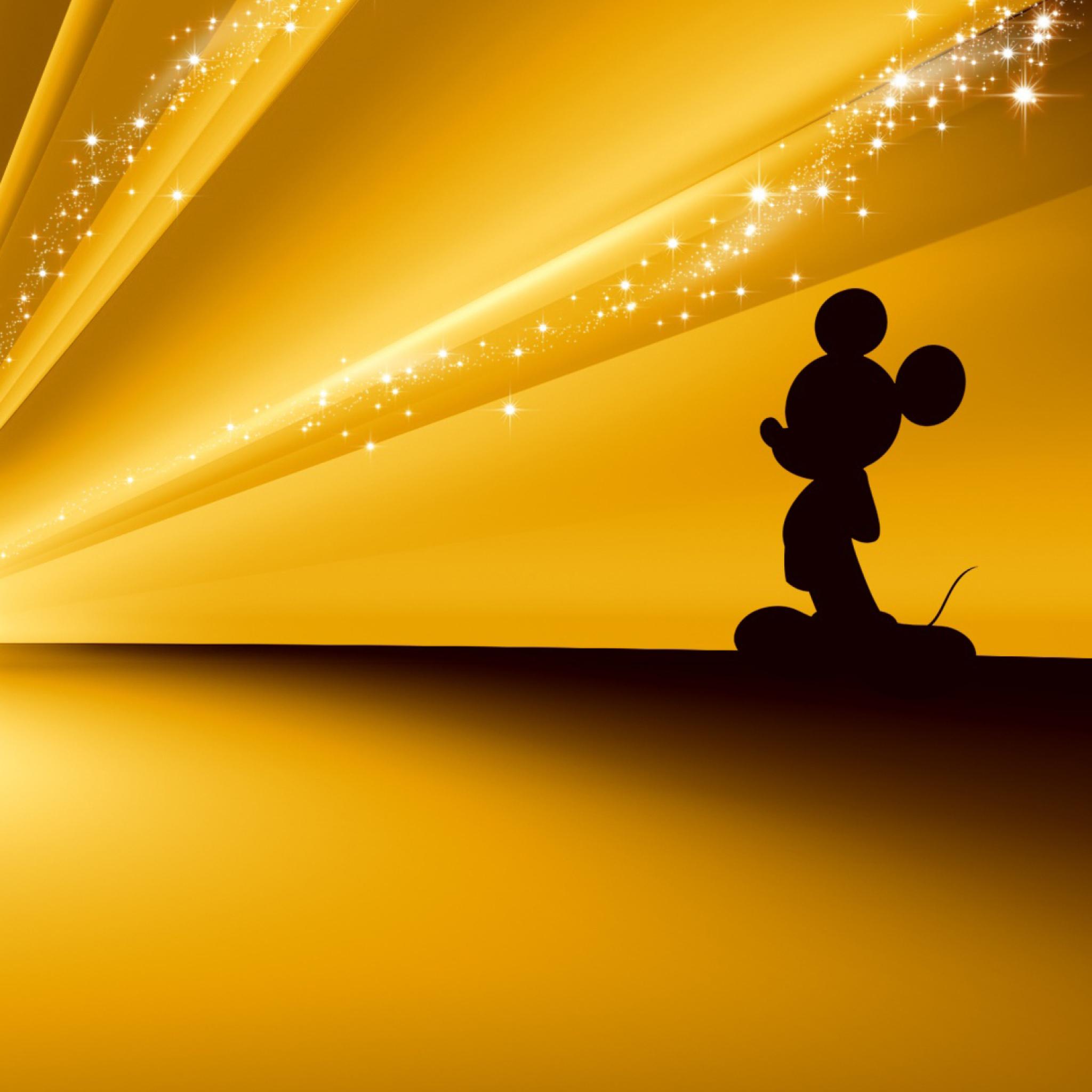 2048 x 2048 · jpeg - Mickey Mouse Disney Gold Wallpaper Wallpaper for iPad Air