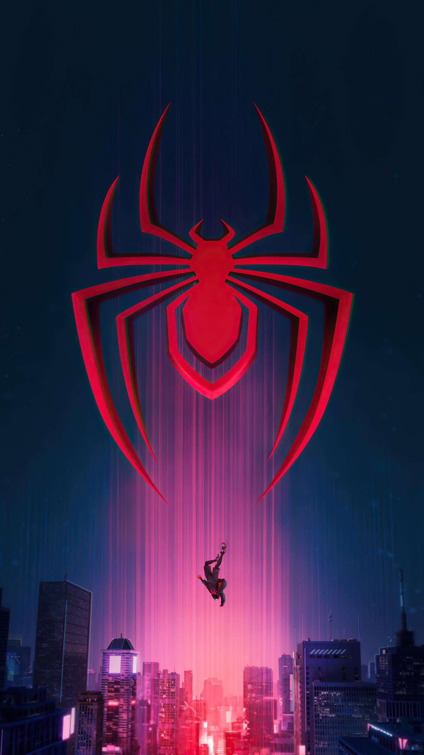 1440 x 2560 · jpeg - 1440x2560 Spider Man Miles Morales Logo Samsung Galaxy S6,S7 ,Google ...