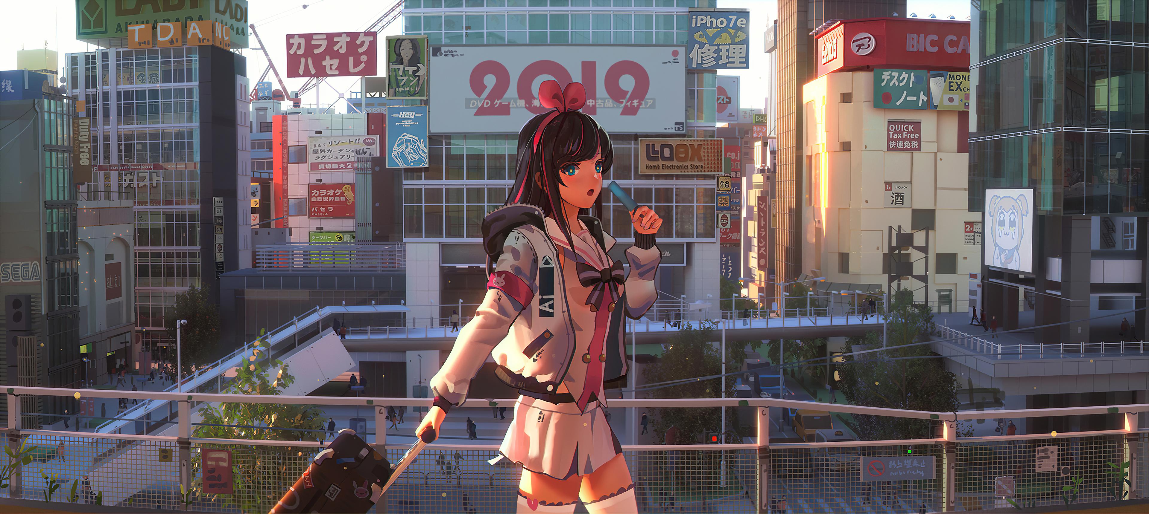 3840 x 1720 · jpeg - Anime Girl Moving Out 4k, HD Anime, 4k Wallpapers, Images, Backgrounds ...