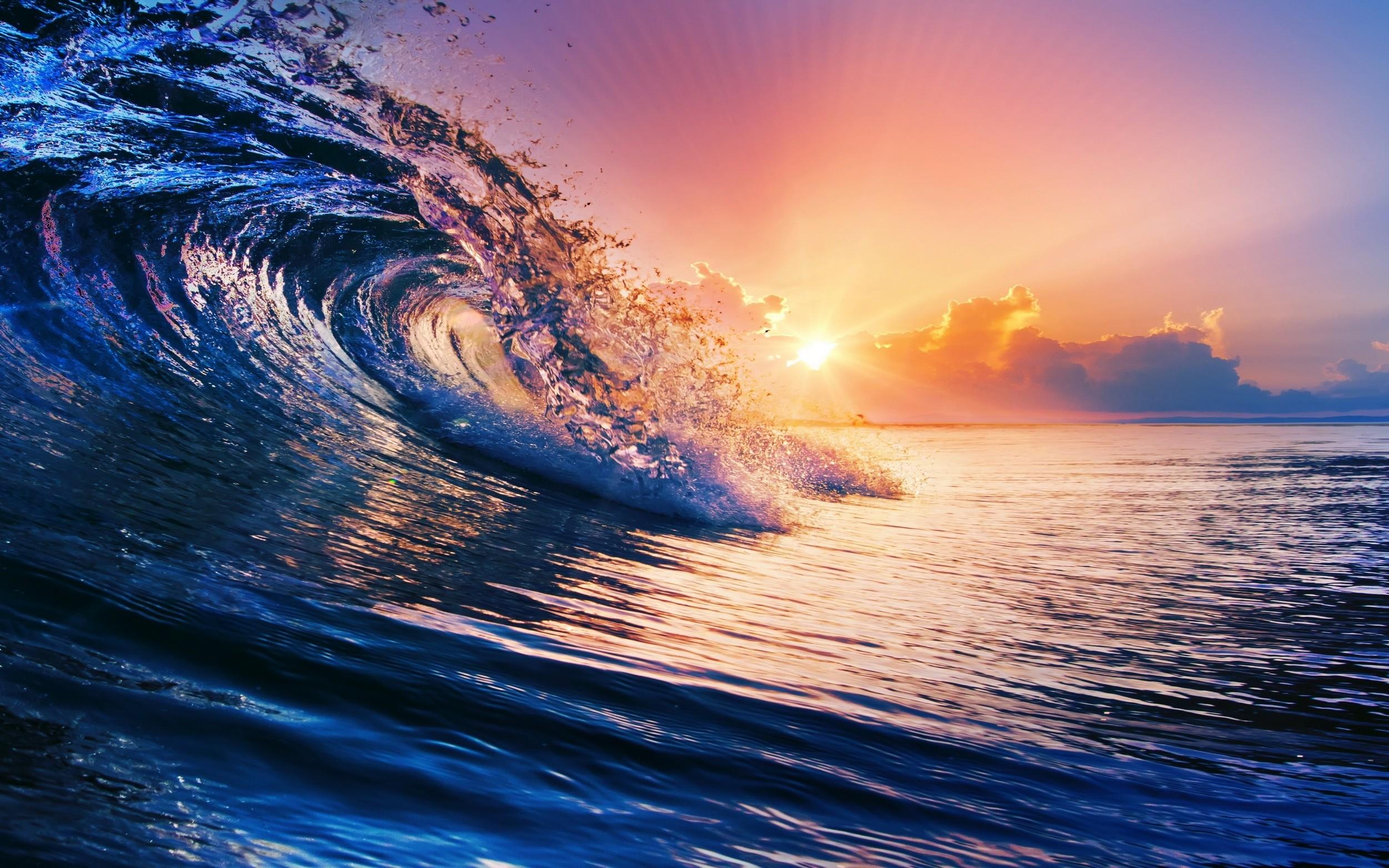 2500 x 1563 · jpeg - nature, Sunset, Sea, Waves, Clouds, Water, Colorful Wallpapers HD ...