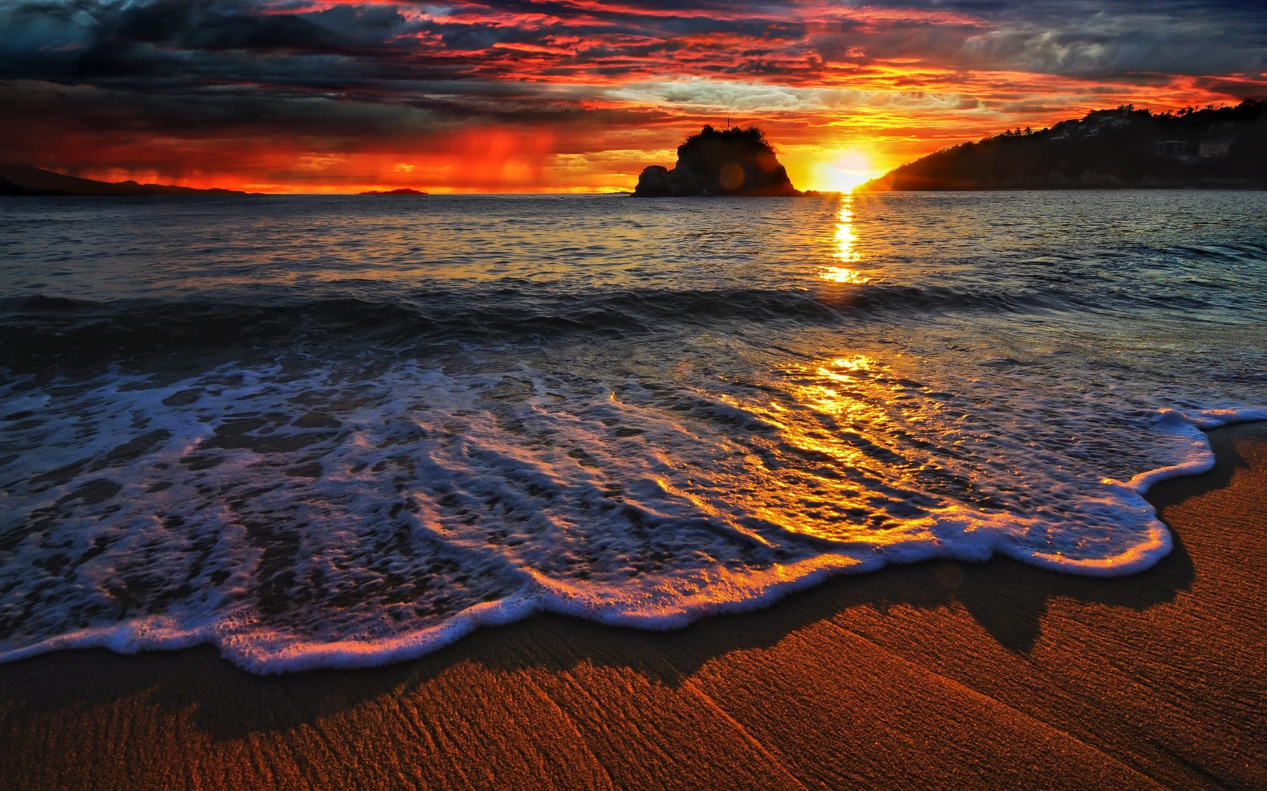 2560 x 1600 · jpeg - beach, Sea, Landscape, Nature, Sunset Wallpapers HD / Desktop and ...