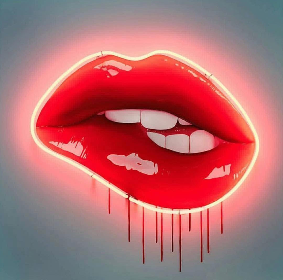 1080 x 1072 · jpeg -  Sara Pope  | Neon lips, Lips painting, Lip artwork