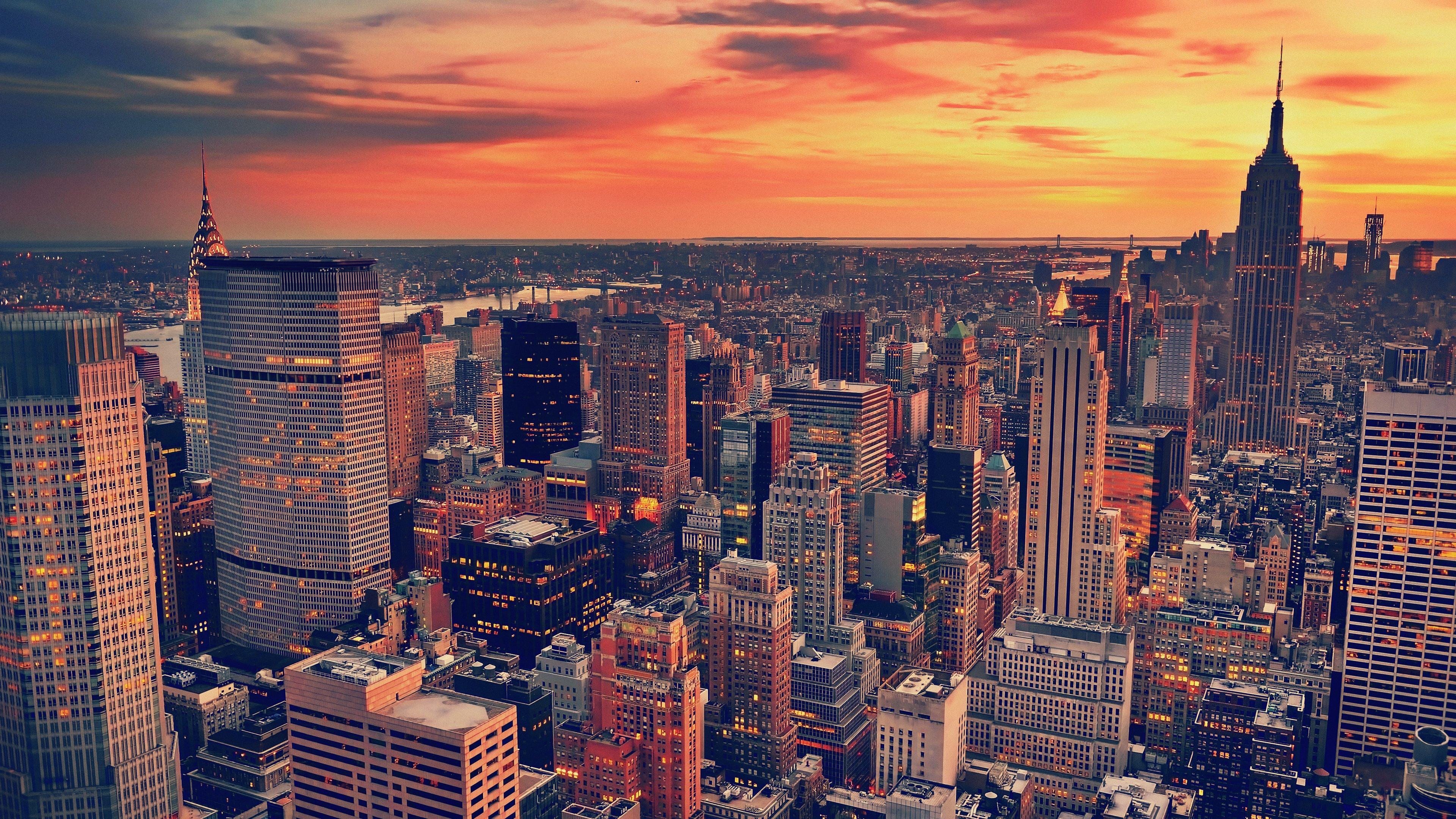 3840 x 2160 · jpeg - cityscape, New York City, Sunset Wallpapers HD / Desktop and Mobile ...