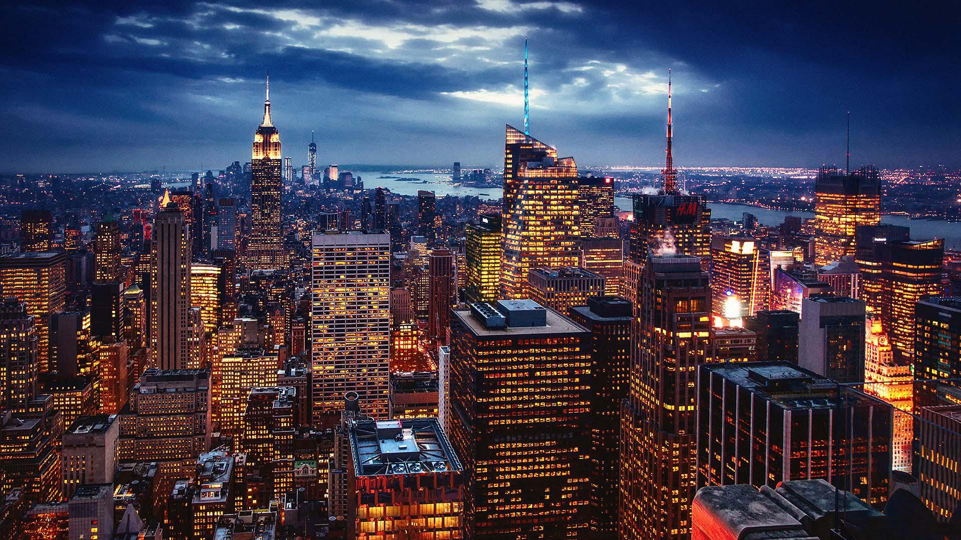 1920 x 1080 · jpeg - Manhattan New York City Night Wallpapers FREE Pictures on GreePX