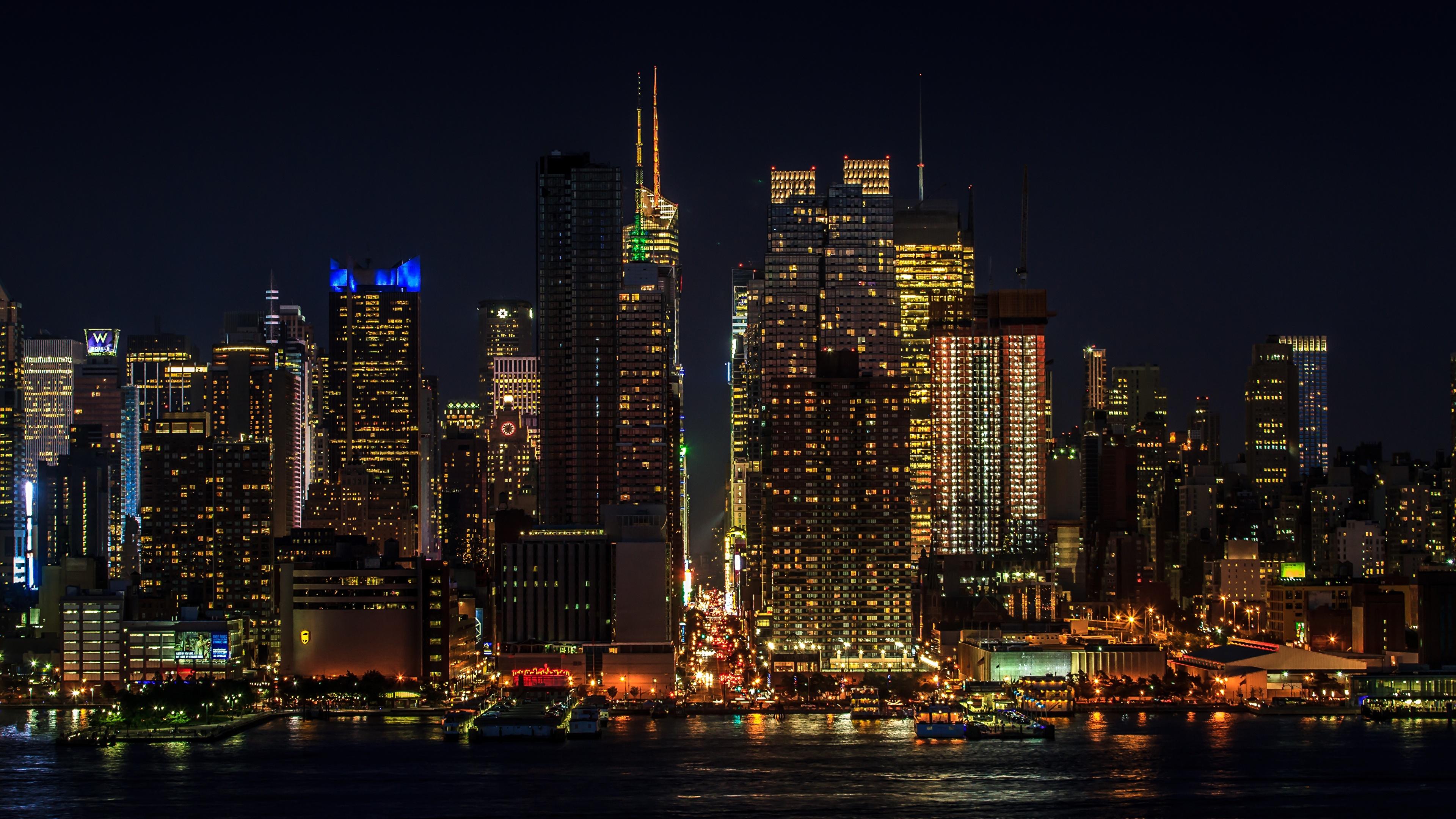 3840 x 2160 · jpeg - Manhattan New York City Night Wallpapers FREE Pictures on GreePX