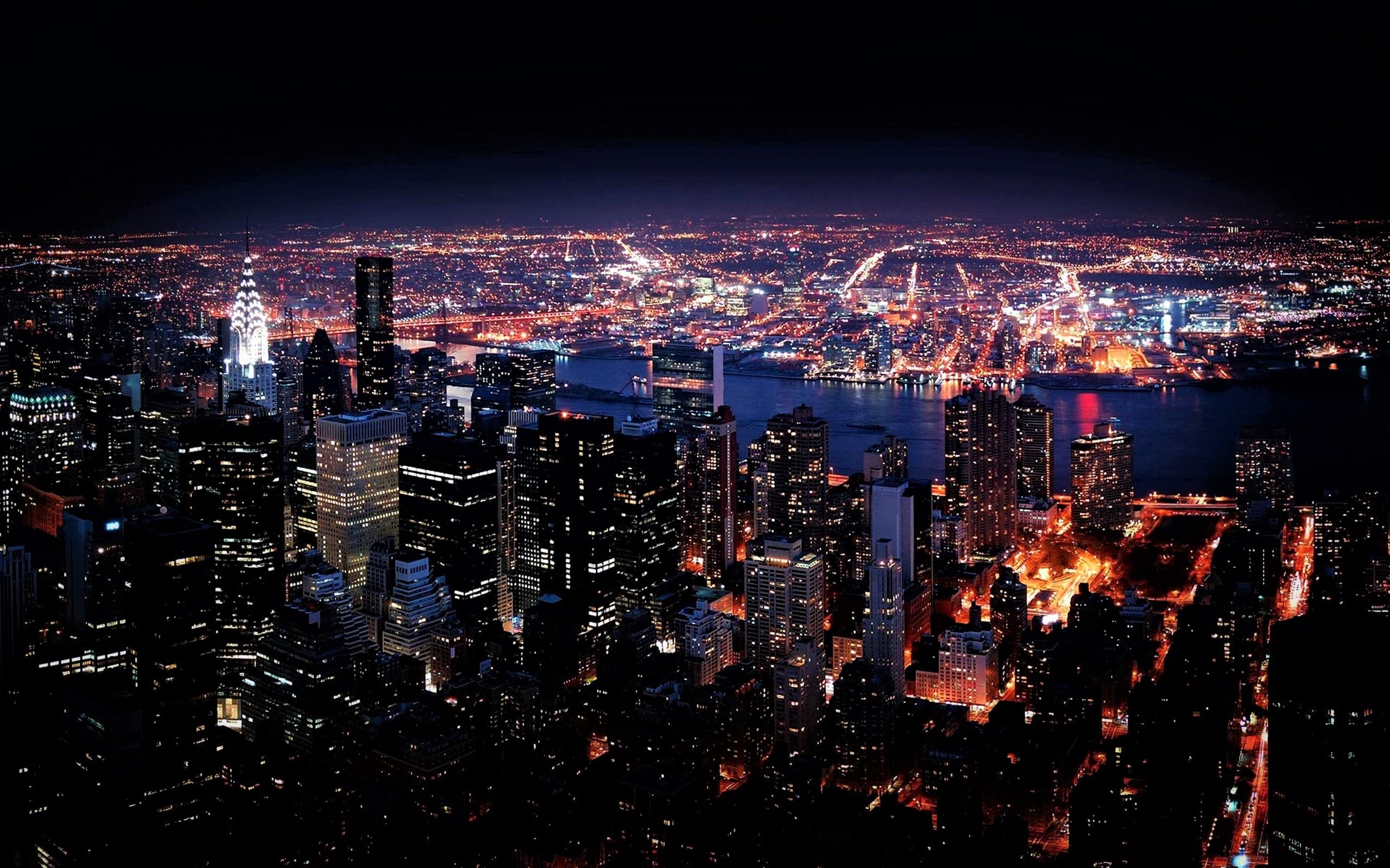 2560 x 1600 · jpeg - New York City at Night HD Wallpaper | Background Image | 2560x1600