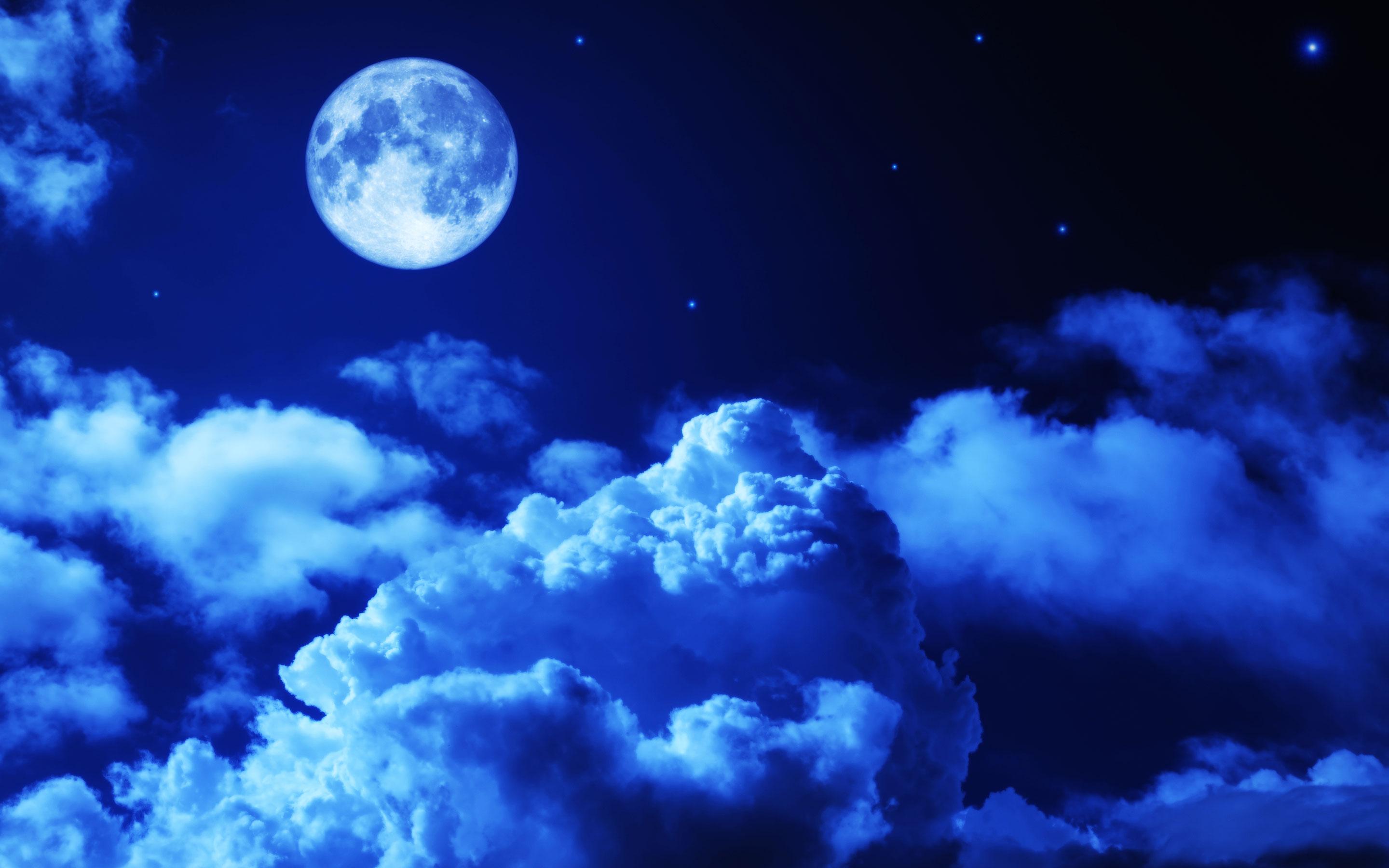 2880 x 1800 · jpeg - Night Moon With Clouds - 2880x1800 - Download HD Wallpaper - WallpaperTip