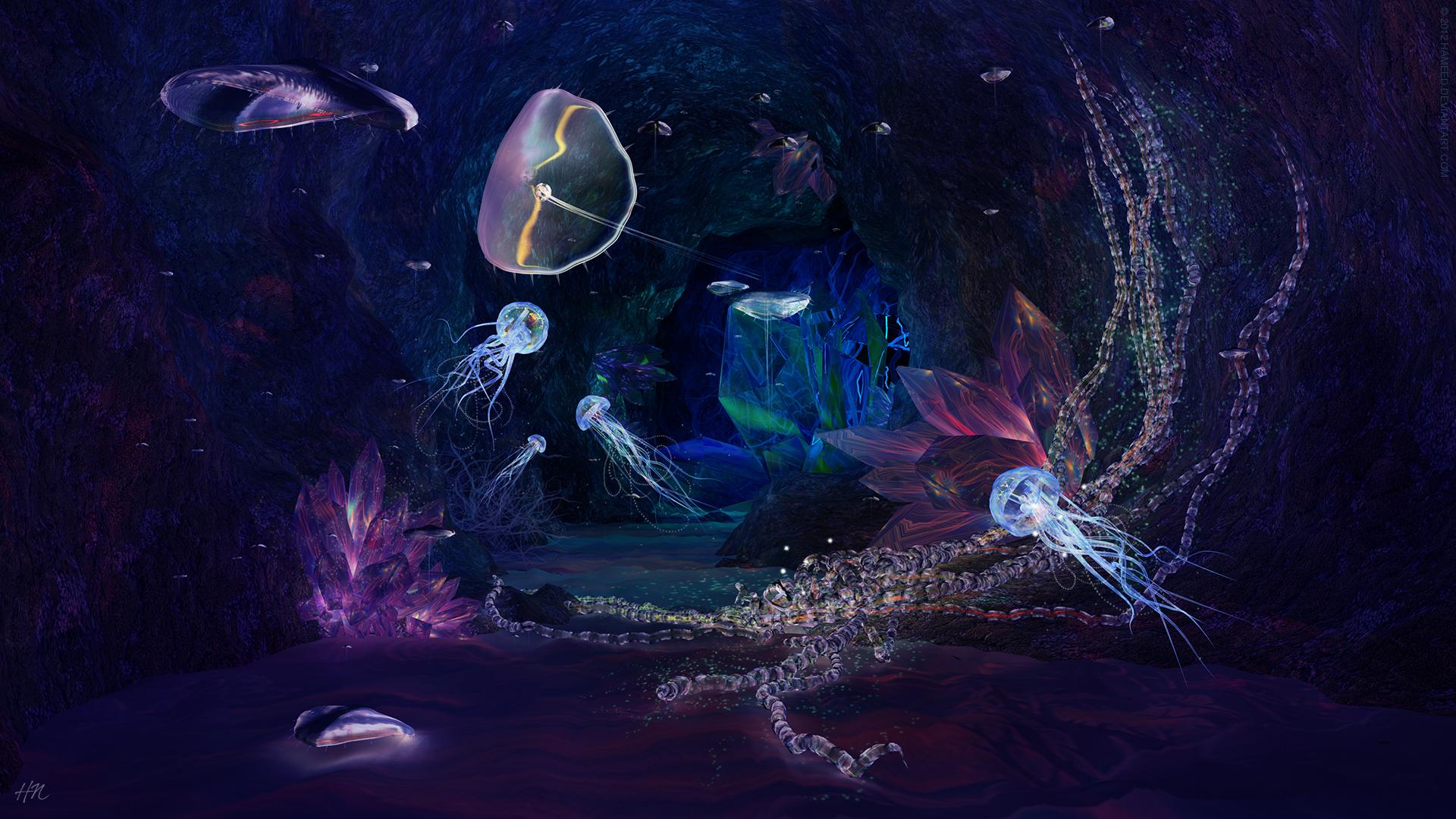 1920 x 1080 · jpeg - jellyfish, Sealife, Underwater, Fishes, Colors, Art, Artistic, Cg ...