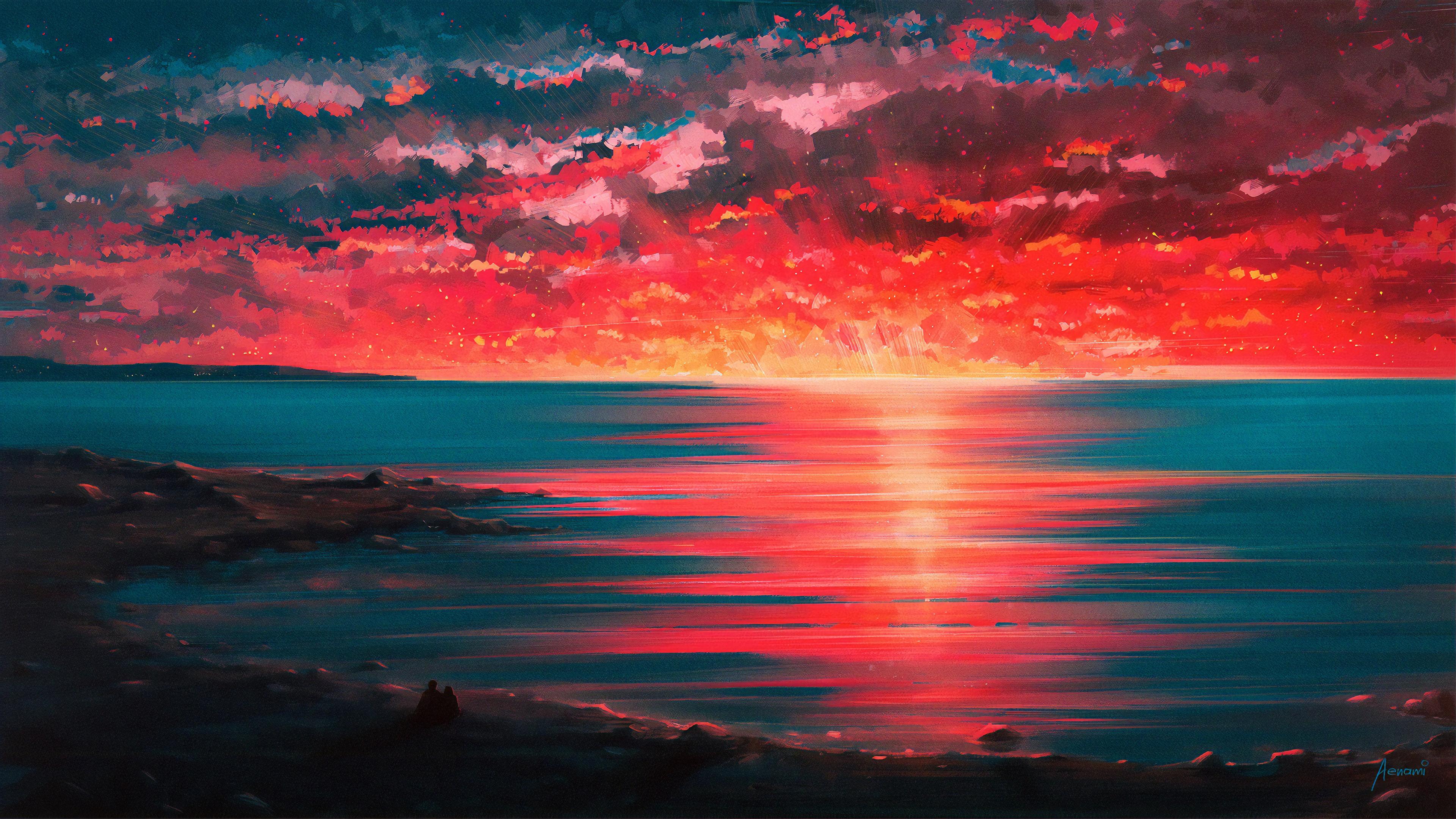 3840 x 2160 · jpeg - Sea Side 4k sunset wallpapers, sea wallpapers, hd-wallpapers, digital ...