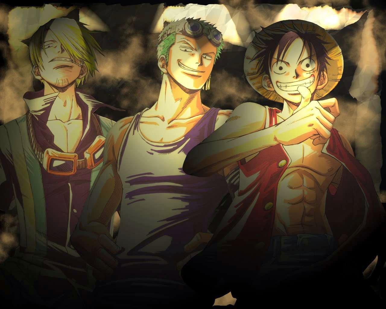 1280 x 1024 · jpeg - One Piece: Sanji, Zoro, Luffy...