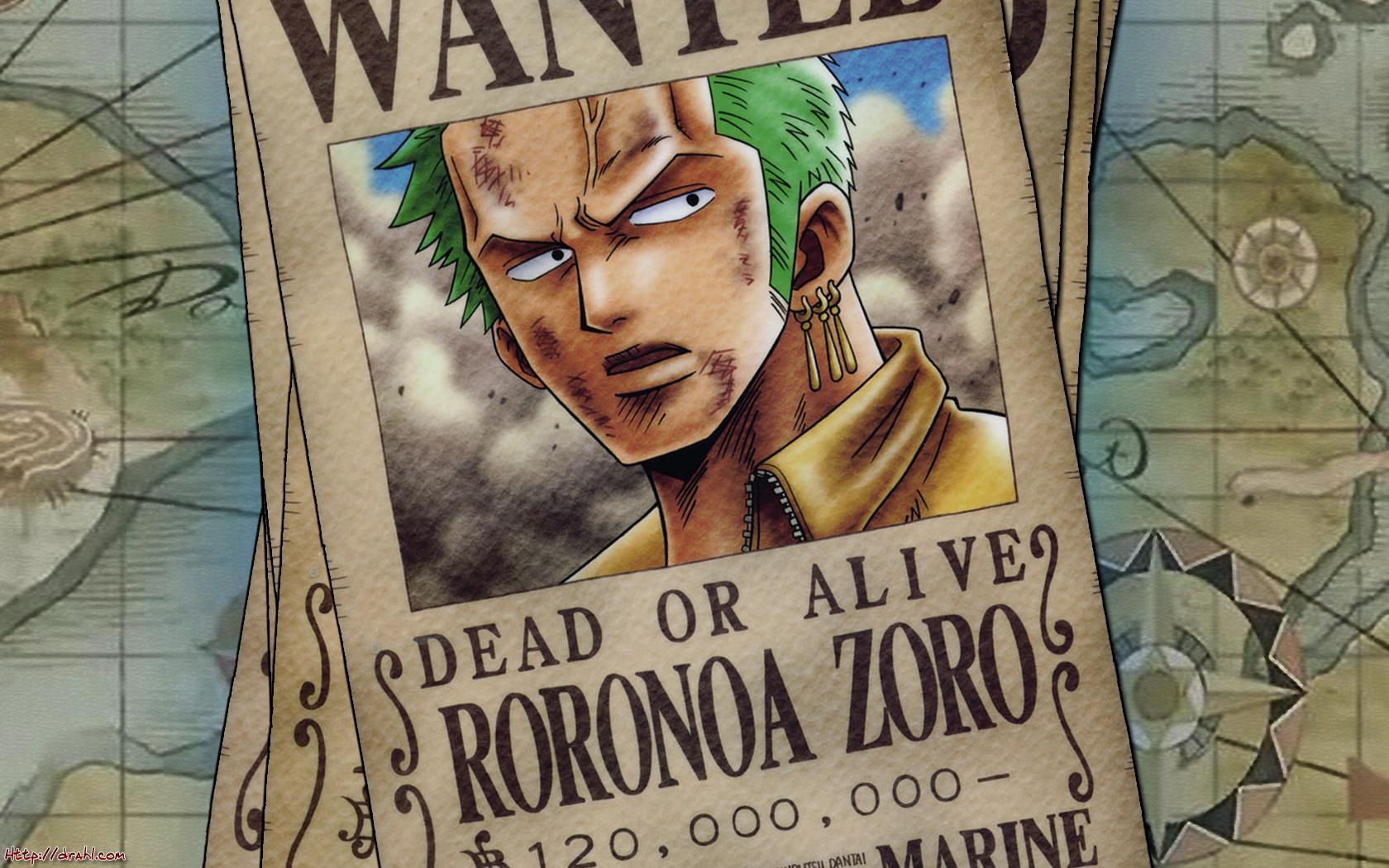 1680 x 1050 · jpeg - Zoro Wallpaper Wanted Poster : Roronoa Zoro Wanted Poster 3D Layered ...