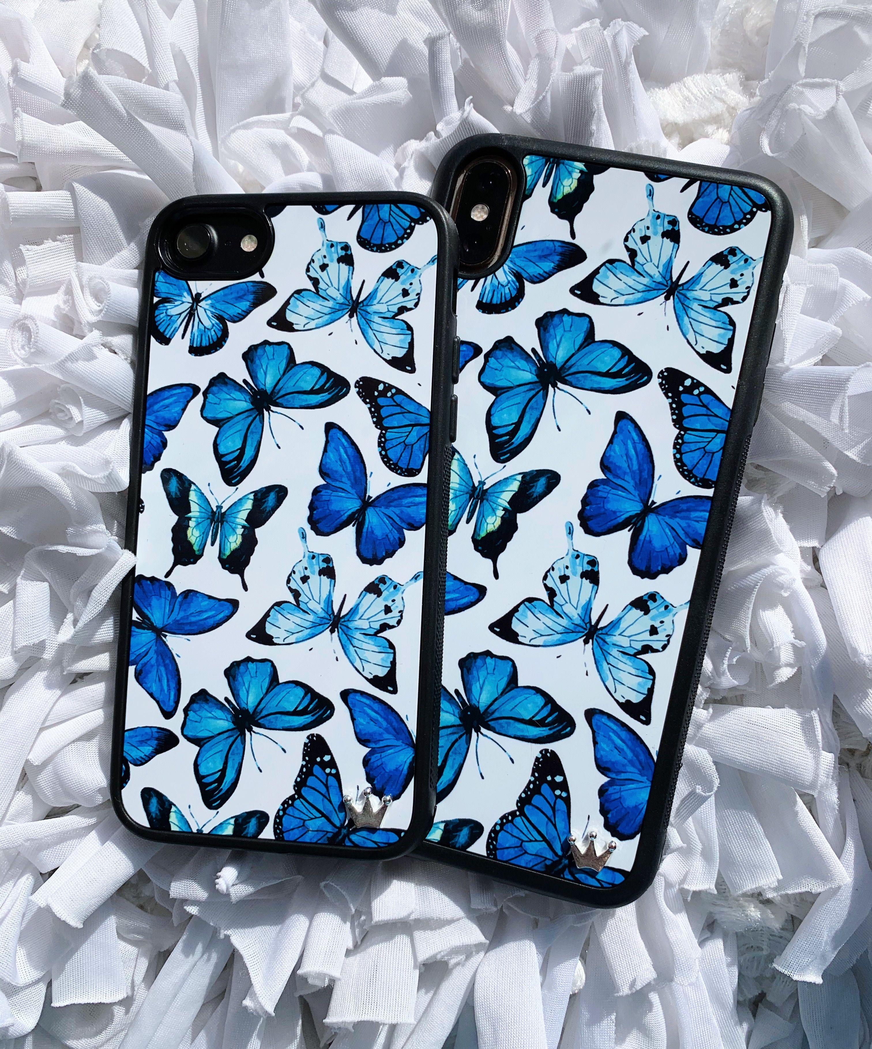 3024 x 3638 · jpeg - Trendy Blue Butterflies iPhone Case | Trendy iphone cases, Blue phone ...