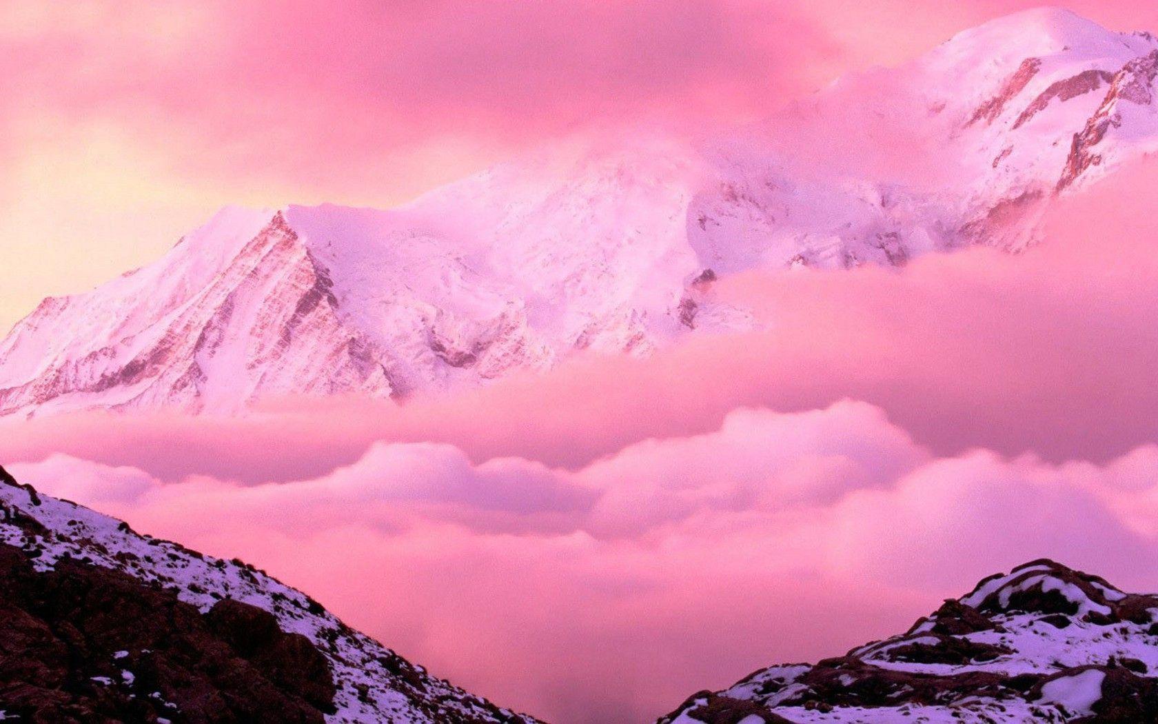 1680 x 1050 · jpeg - Aesthetic Pink Landscape Wallpapers - Wallpaper Cave