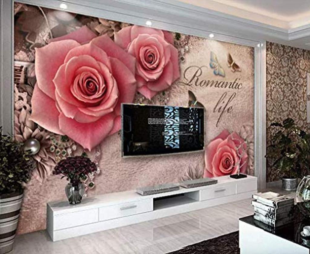 1024 x 840 · jpeg - Floral Wallpaper Pink Rose Wall Mural Lux Diamond Wall Art British Home ...