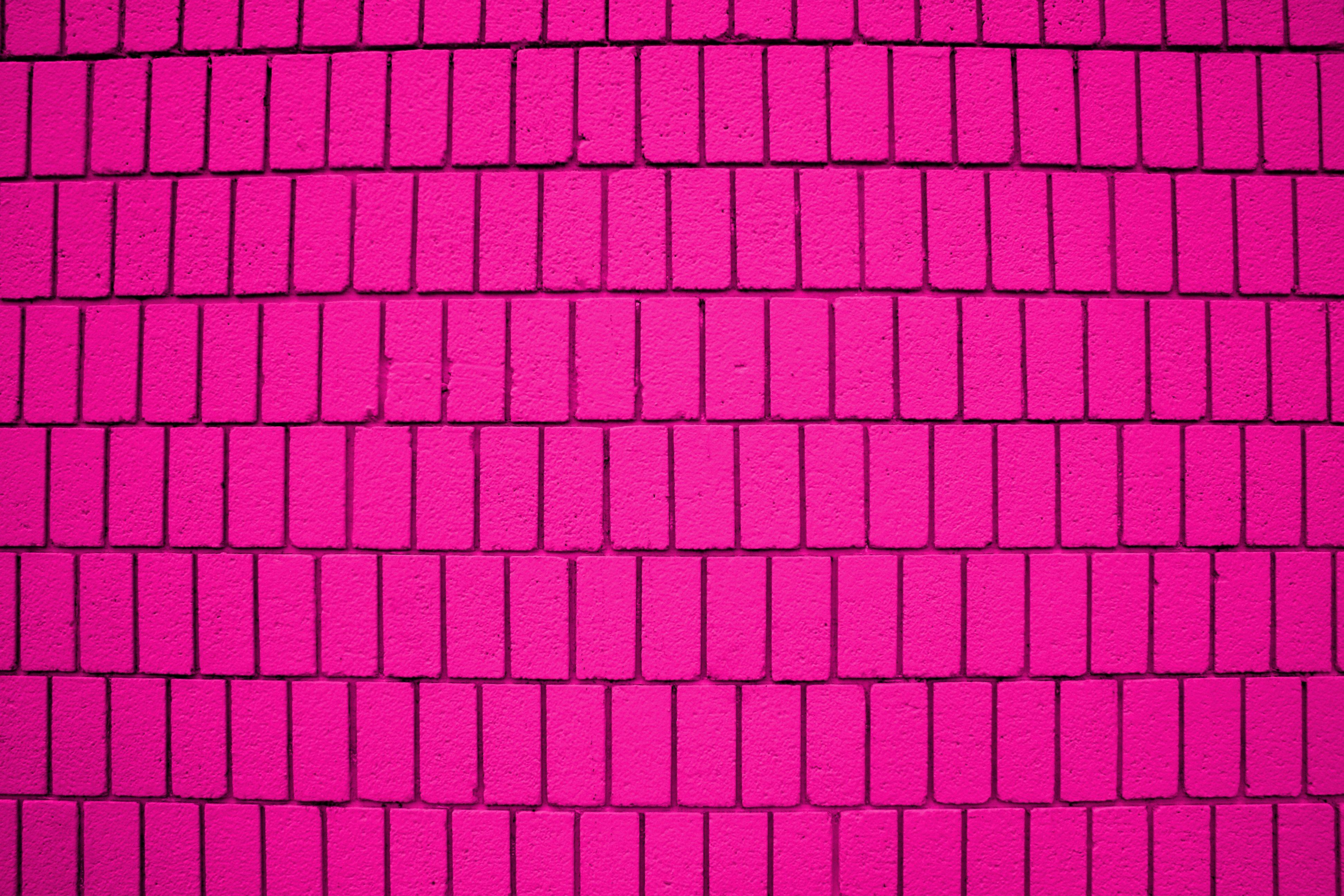 3888 x 2592 · jpeg - Hot Pink Brick Wall Texture with Vertical Bricks Picture | Free ...