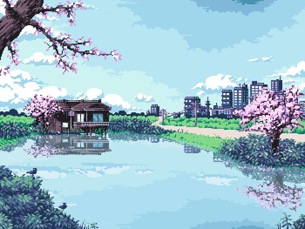 1050 x 789 · png - [OC][CC] Finally finished my third japanese themed pixel art; I tried ...