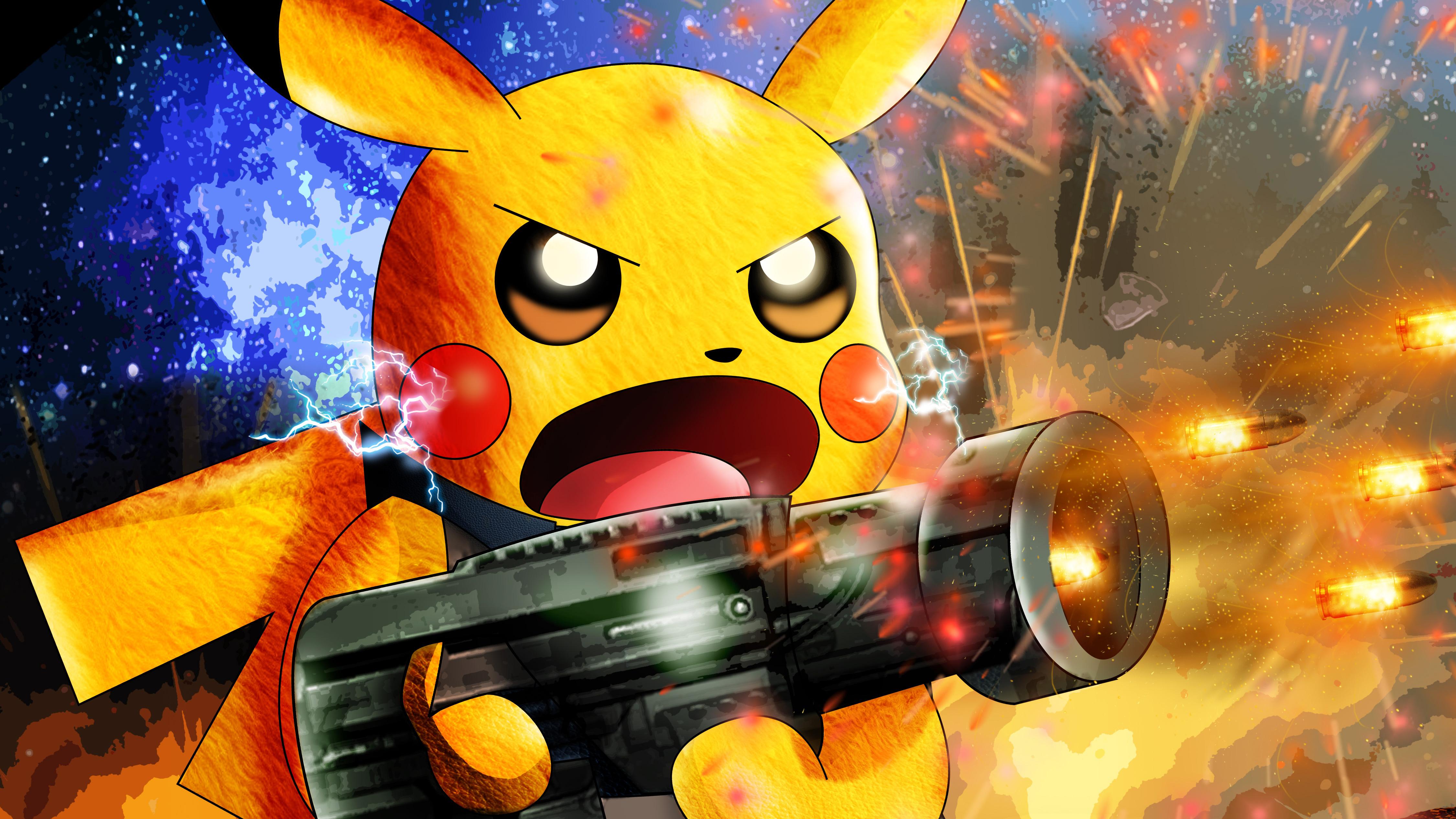 4500 x 2531 · jpeg - Pikachu As Rocket Raccoon, HD Artist, 4k Wallpapers, Images ...