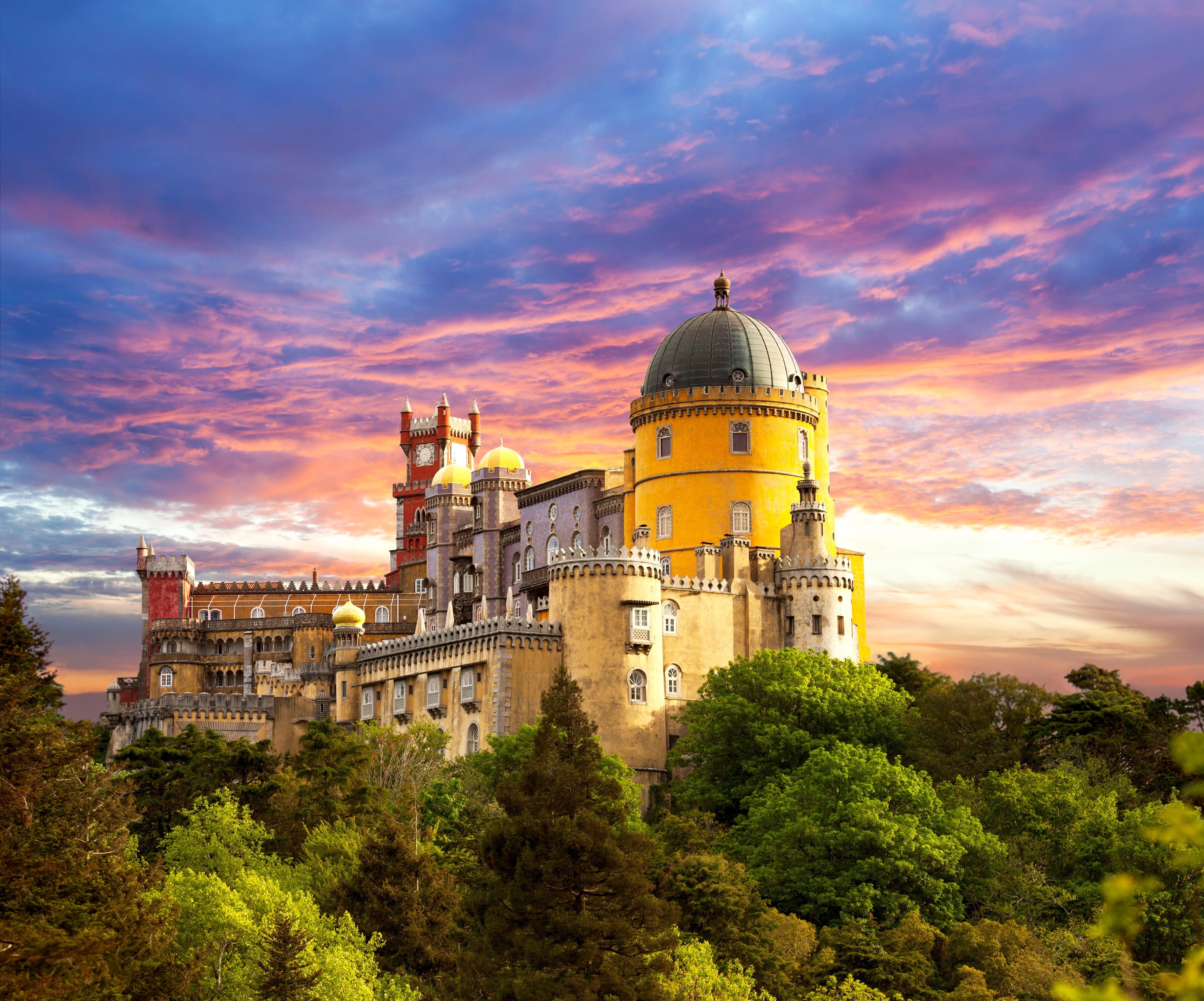 5050 x 4200 · jpeg - architecture, Nature, Clouds, Building, Castle, Trees, Sunset, Portugal ...