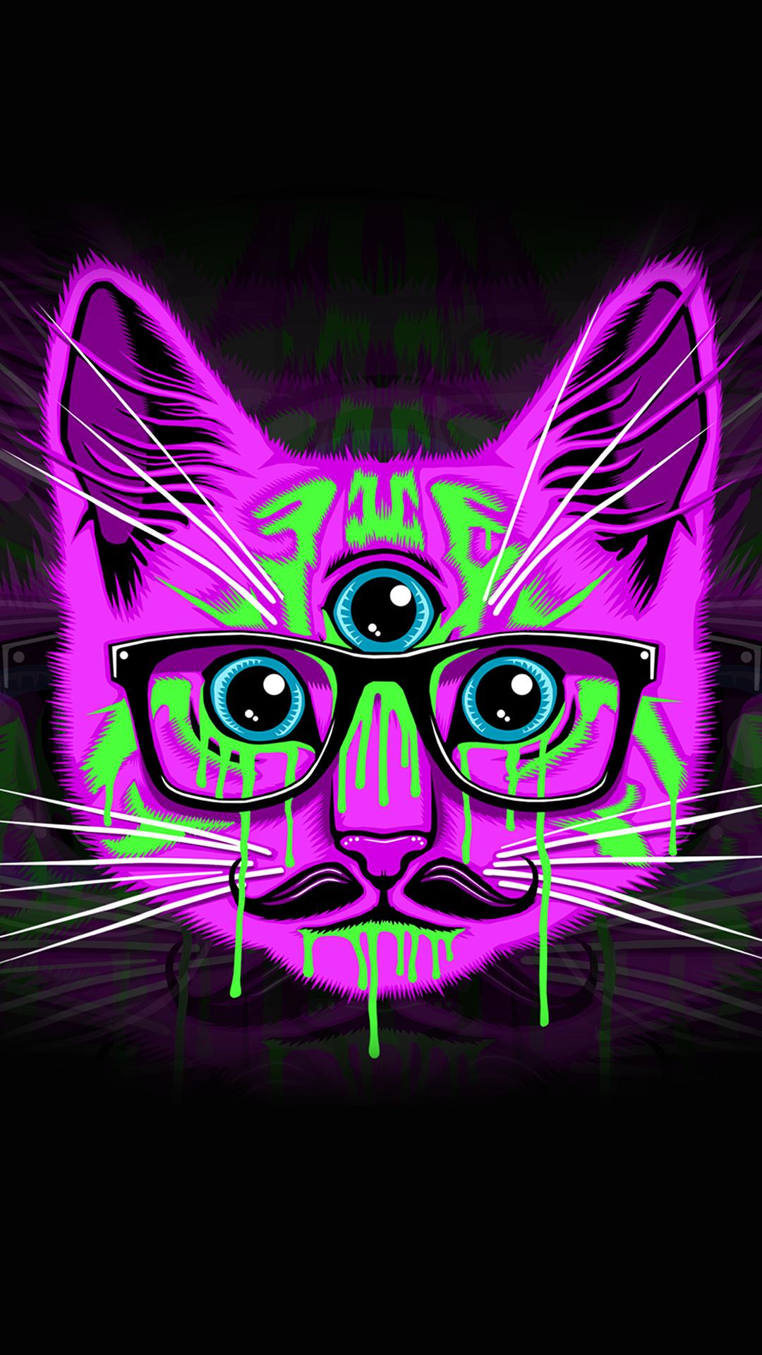 1080 x 1920 · jpeg - Psychedelic Kitty HD Wallpaper For Your Mobile Phone ...5569