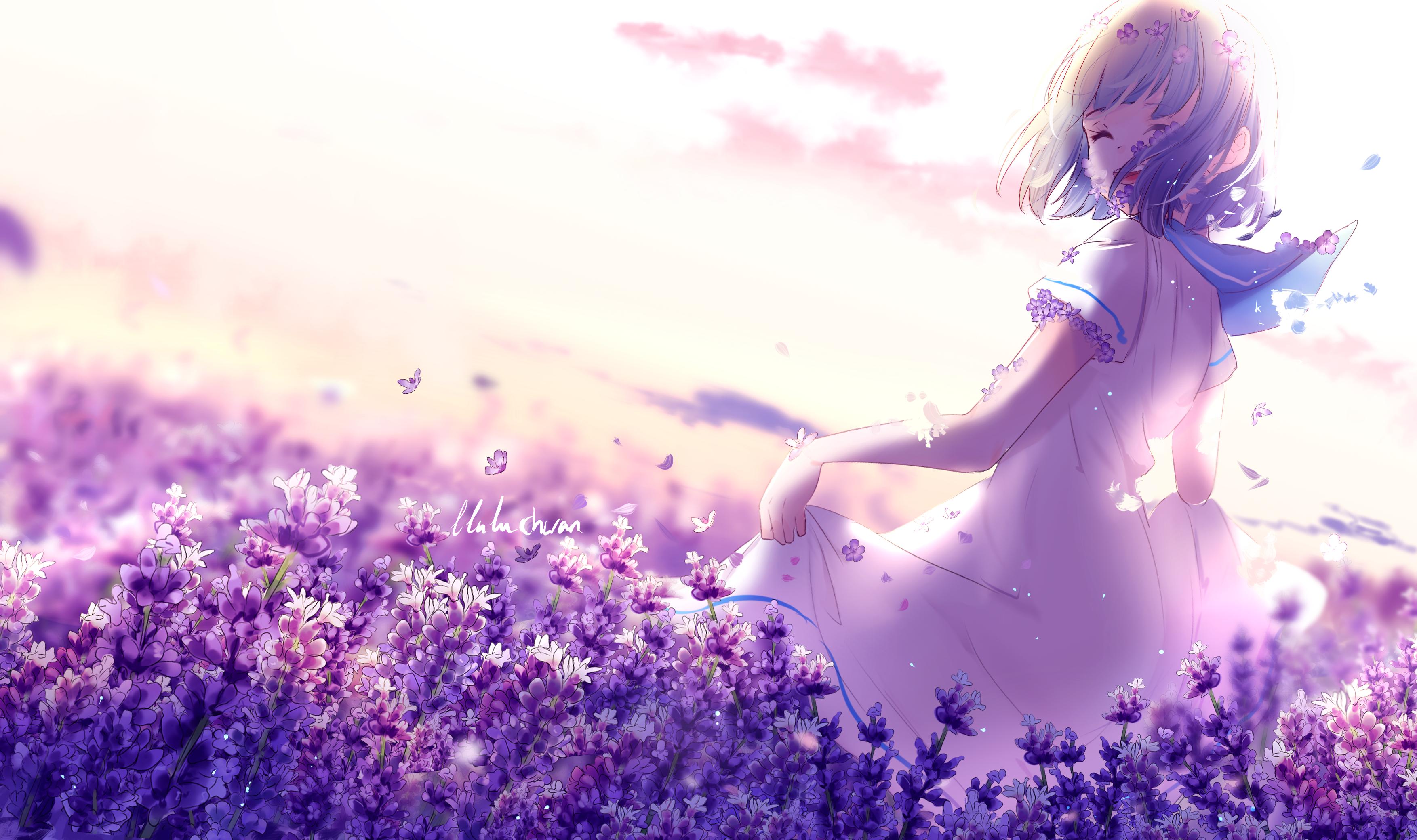 3507 x 2080 · png - Anime Girl Purple Aesthetic Wallpapers - Wallpaper Cave