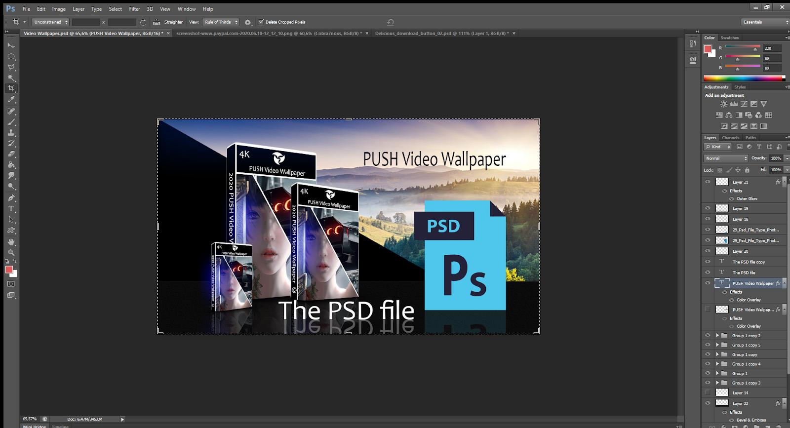 1600 x 867 · png - Download the PSD Program PUSH Video Wallpaper | 4psd-free