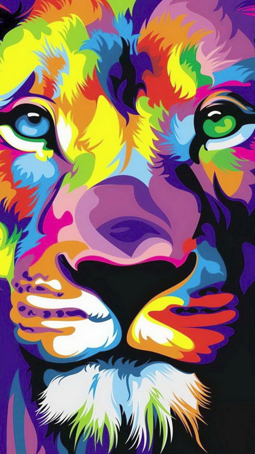 1080 x 1920 · jpeg - Rainbow Lion Wallpaper (57+ images)